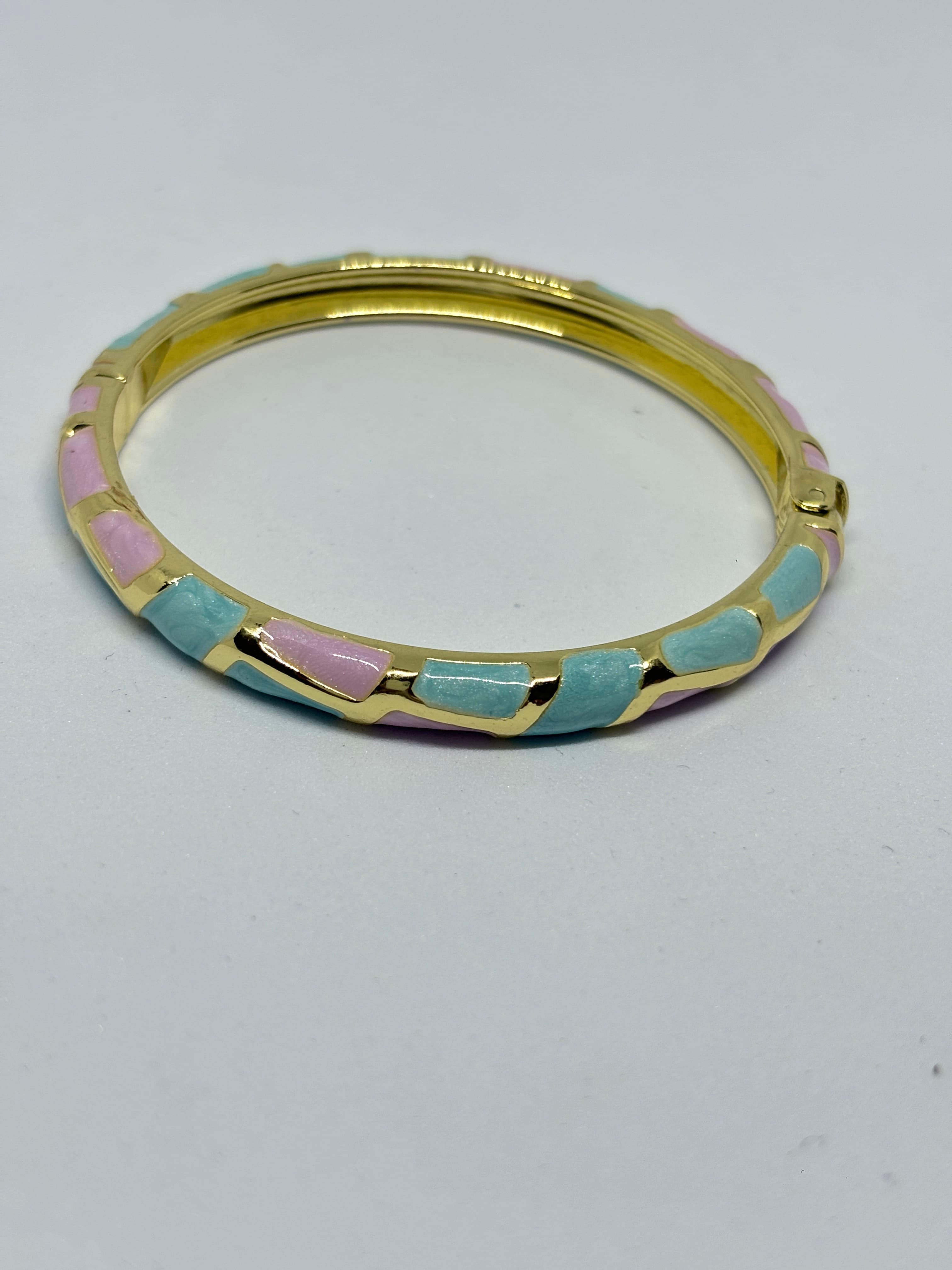 pastel enamel gold hinge bracelet