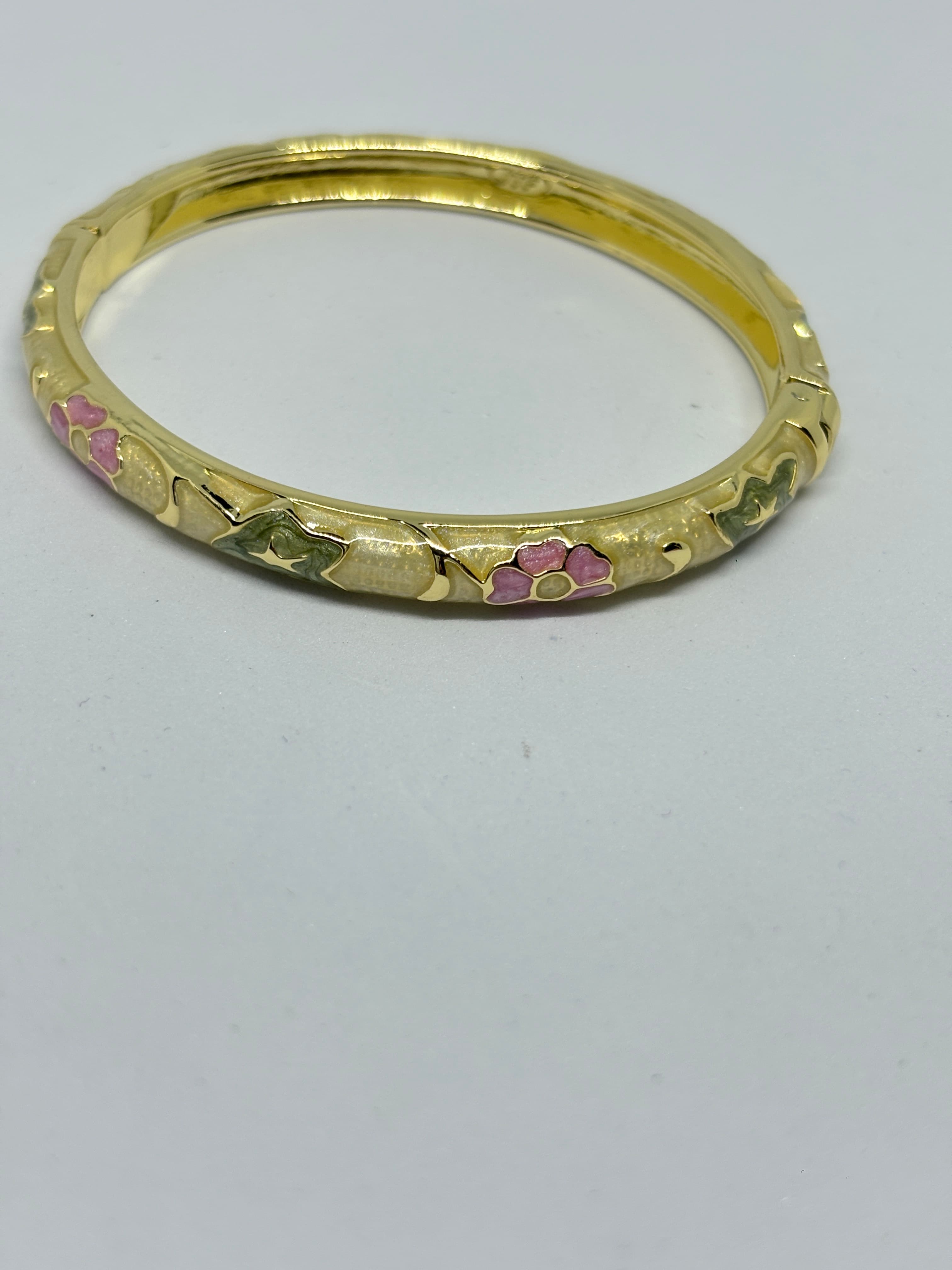 enamel floral gold bangle