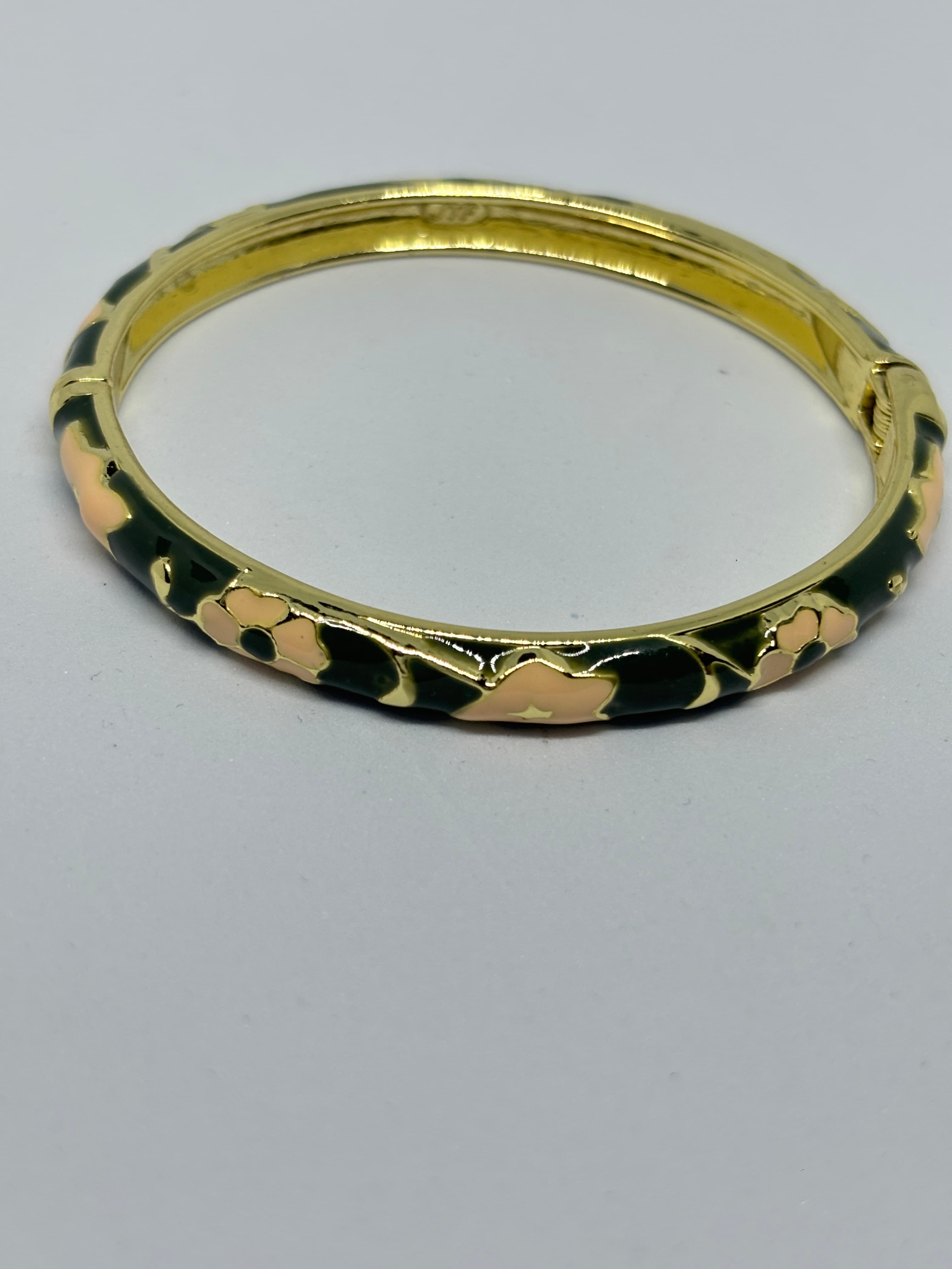 enamel floral gold bangle
