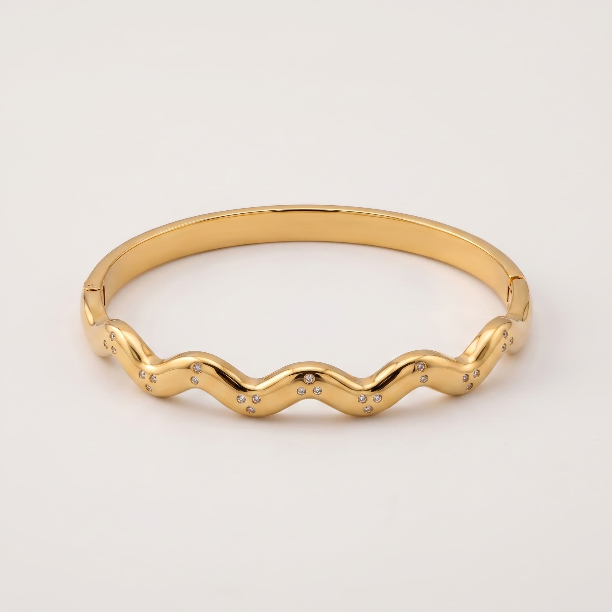 wavy gold stone bracelet