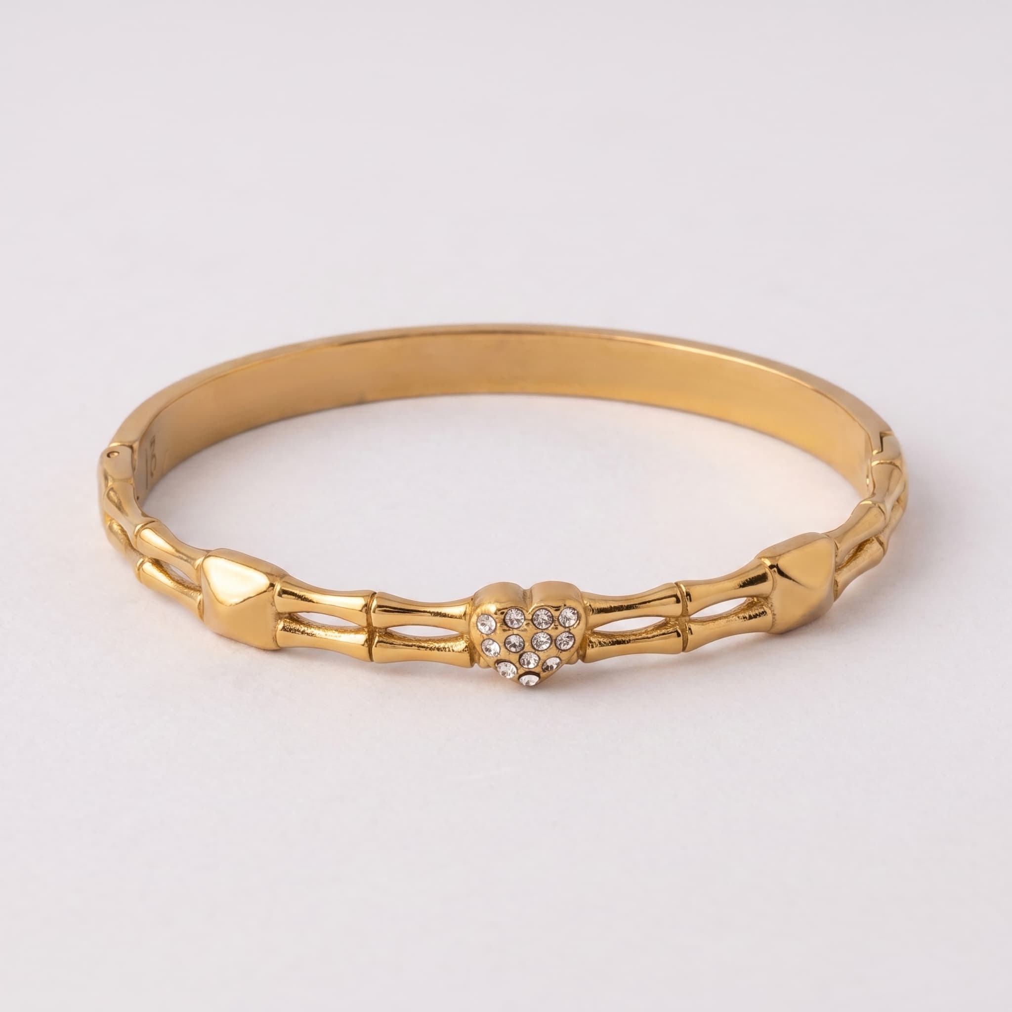 dainty heart bamboo cuff