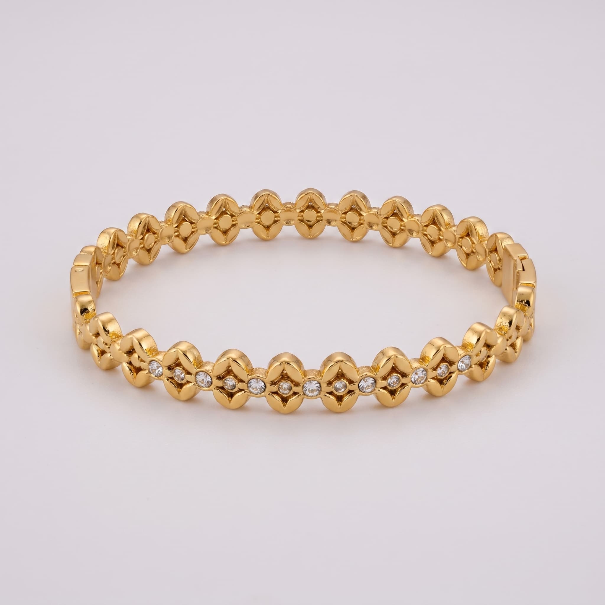 dainty stone studded cuff bracelet