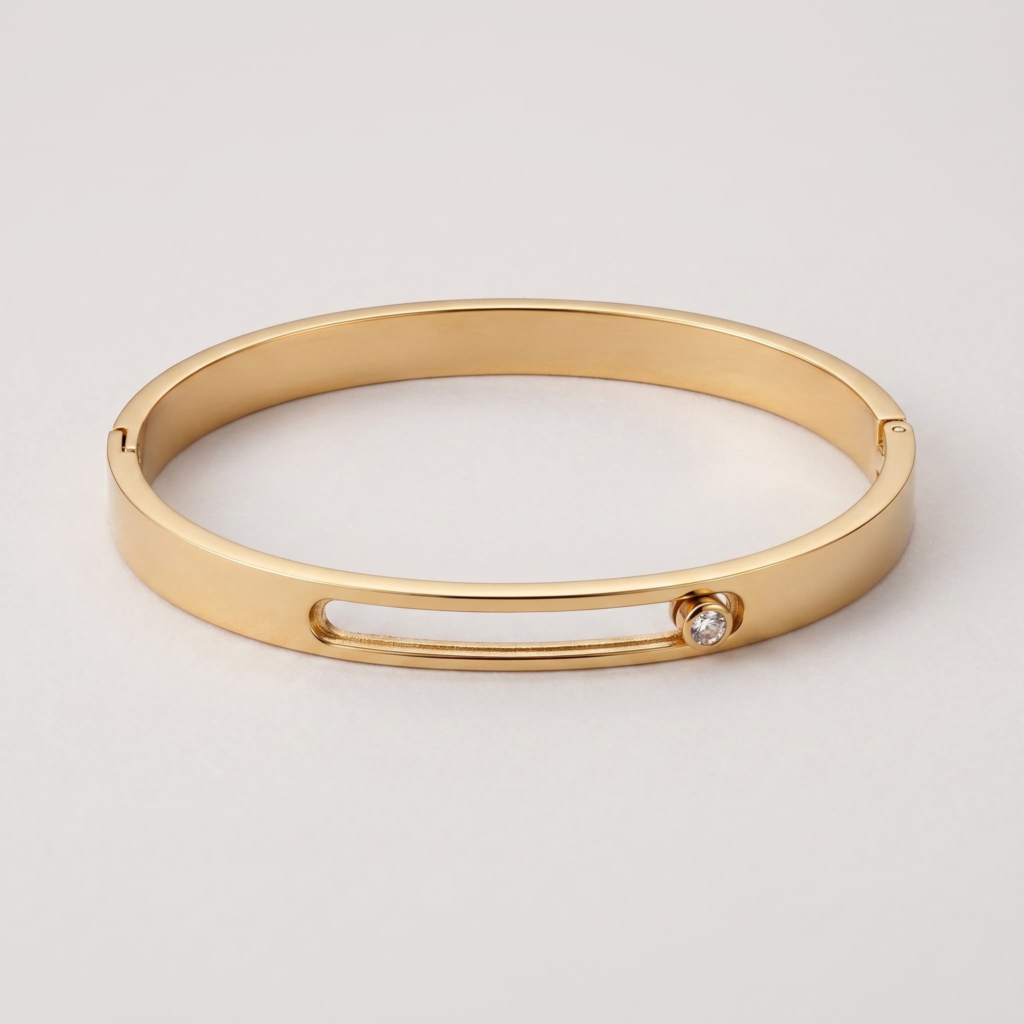 golden sliding stone bangle