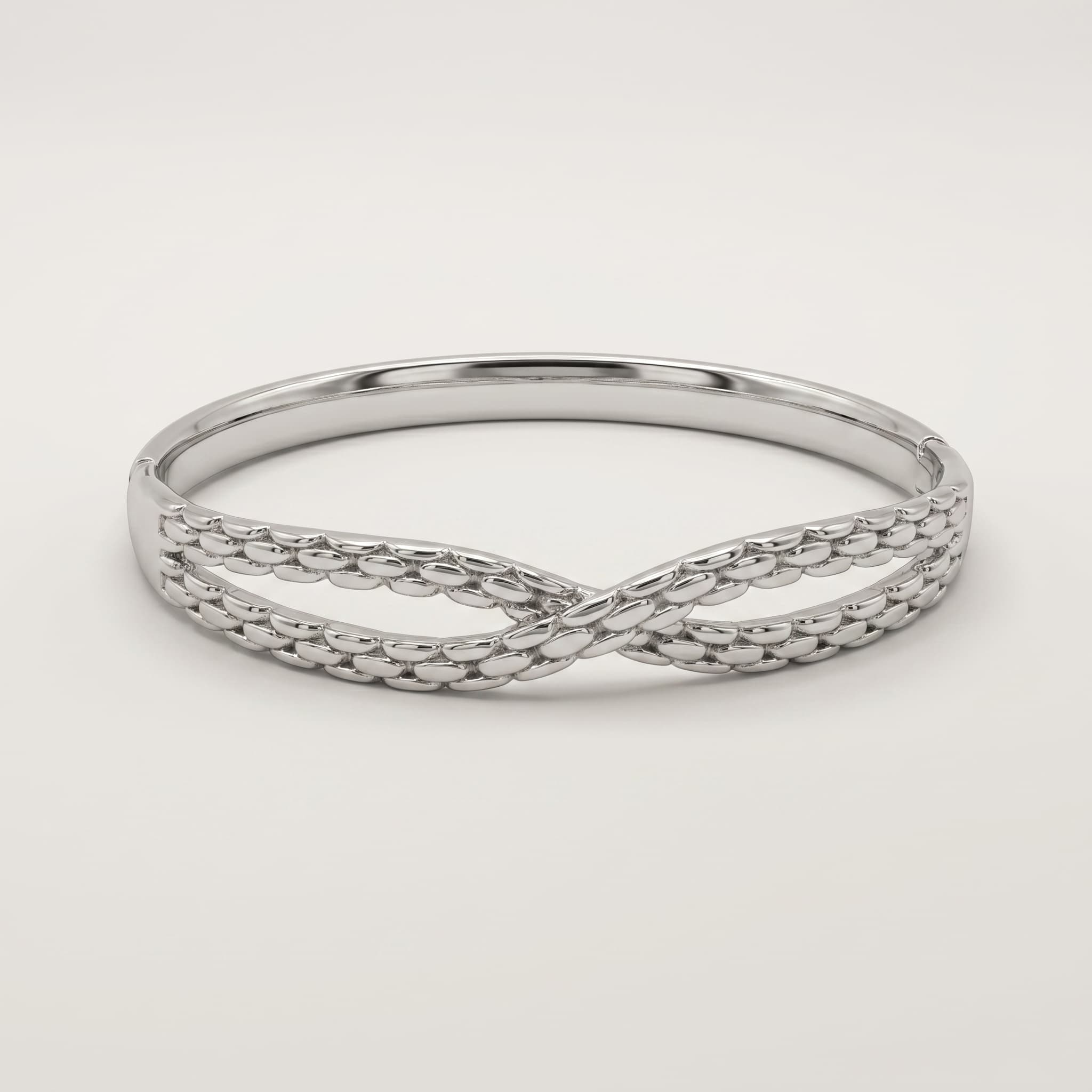 criss cross silver bangle