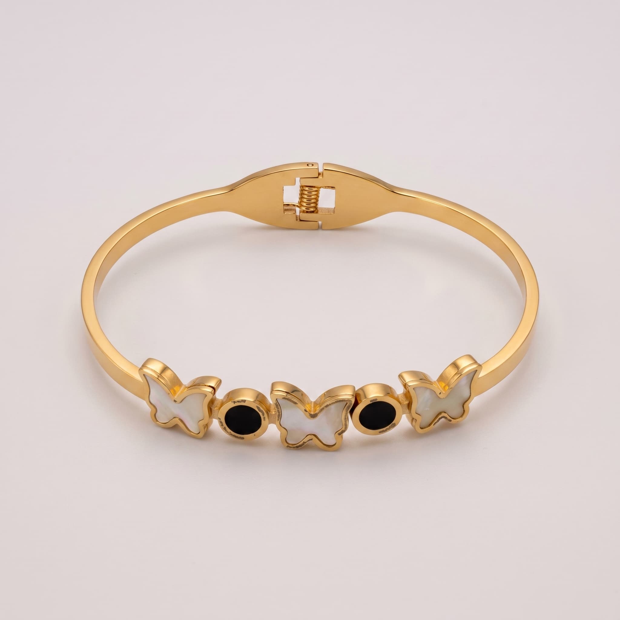 butterfly and stone charm bracelet