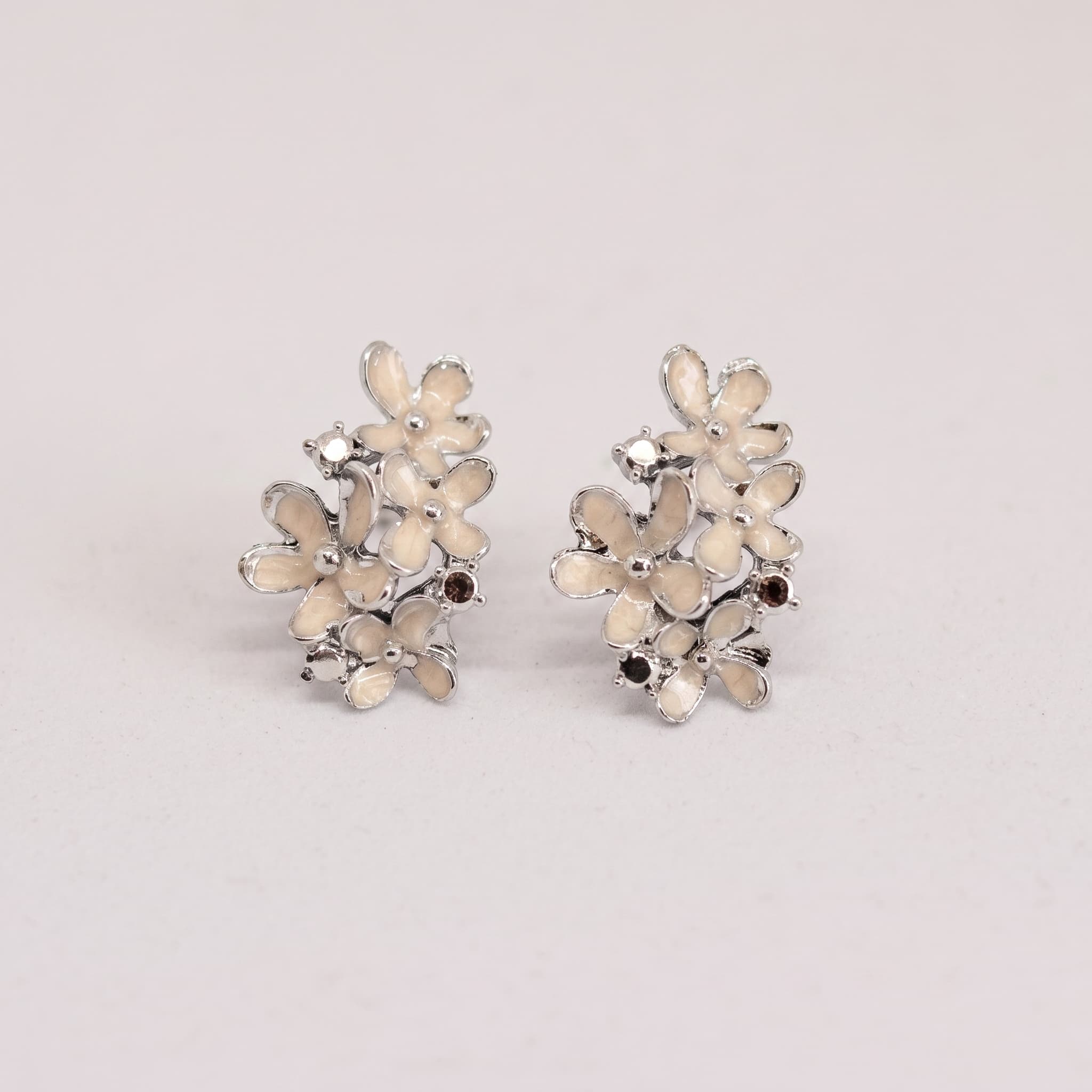 tiny enamel flower studs
