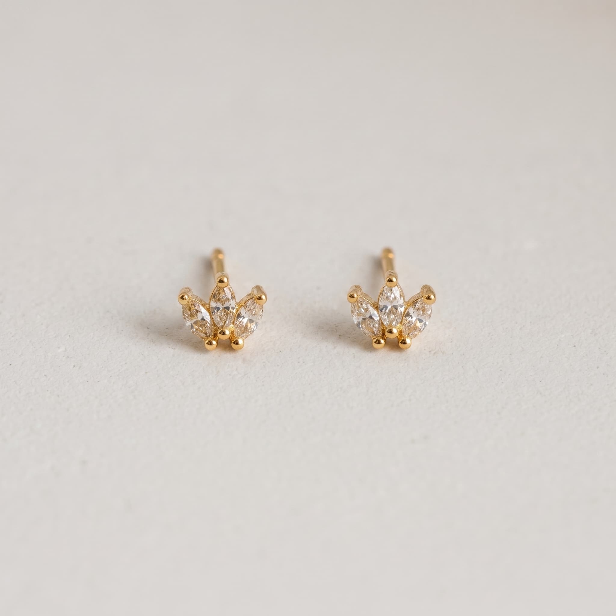 Tiny stone earrings ball studs