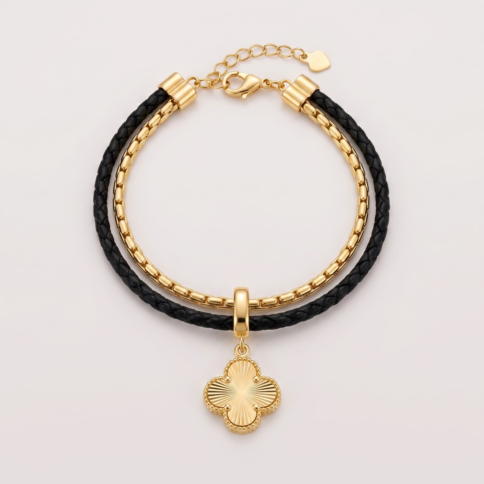 black and gold clover bracelet