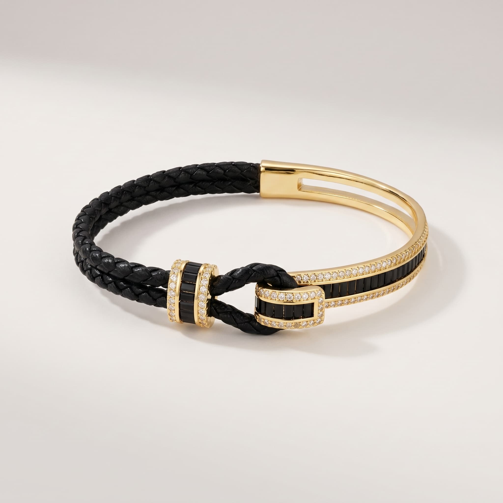 black and gold braided bracelet