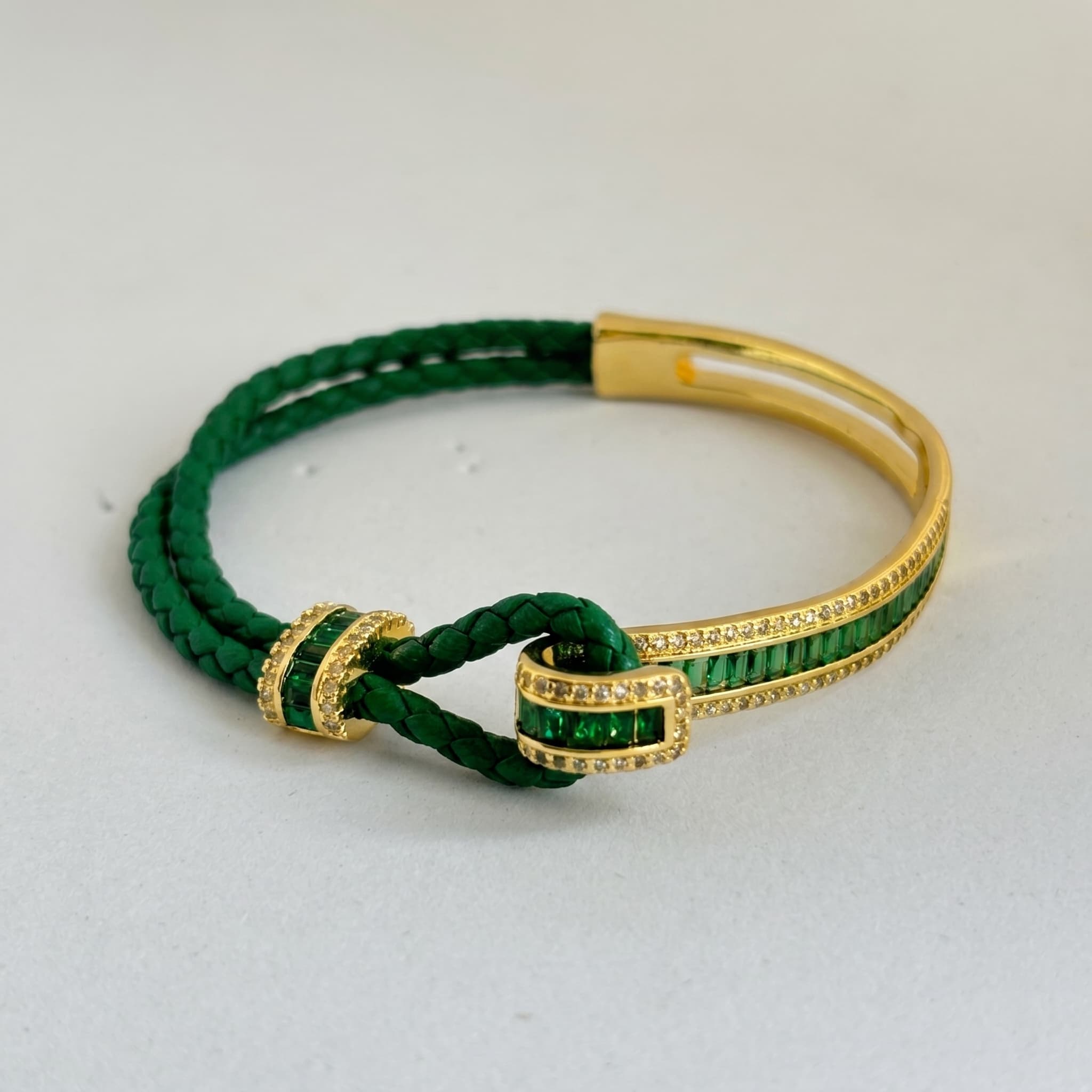 emerald woven knot bracelet