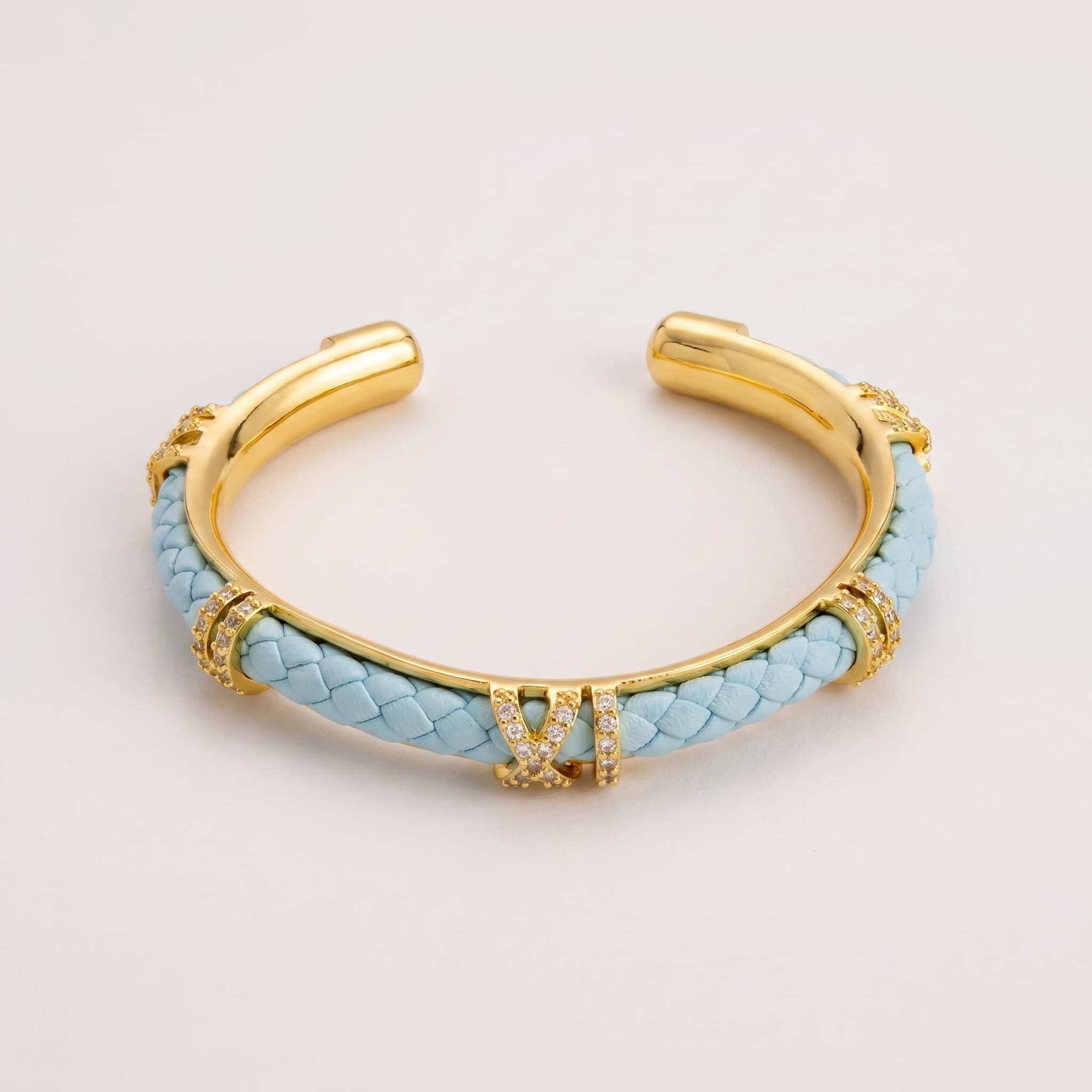 blue braided gold cuff