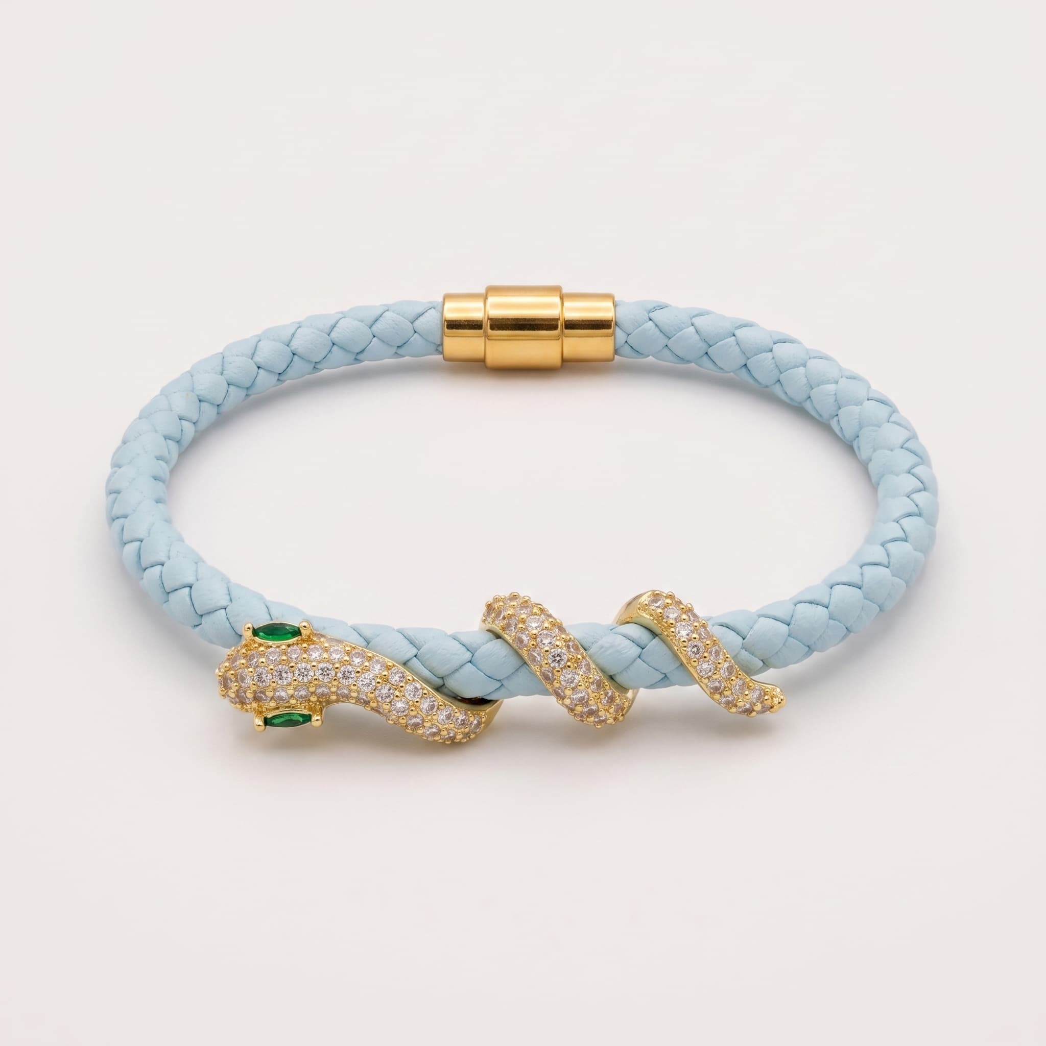 blue braided snake bracelet