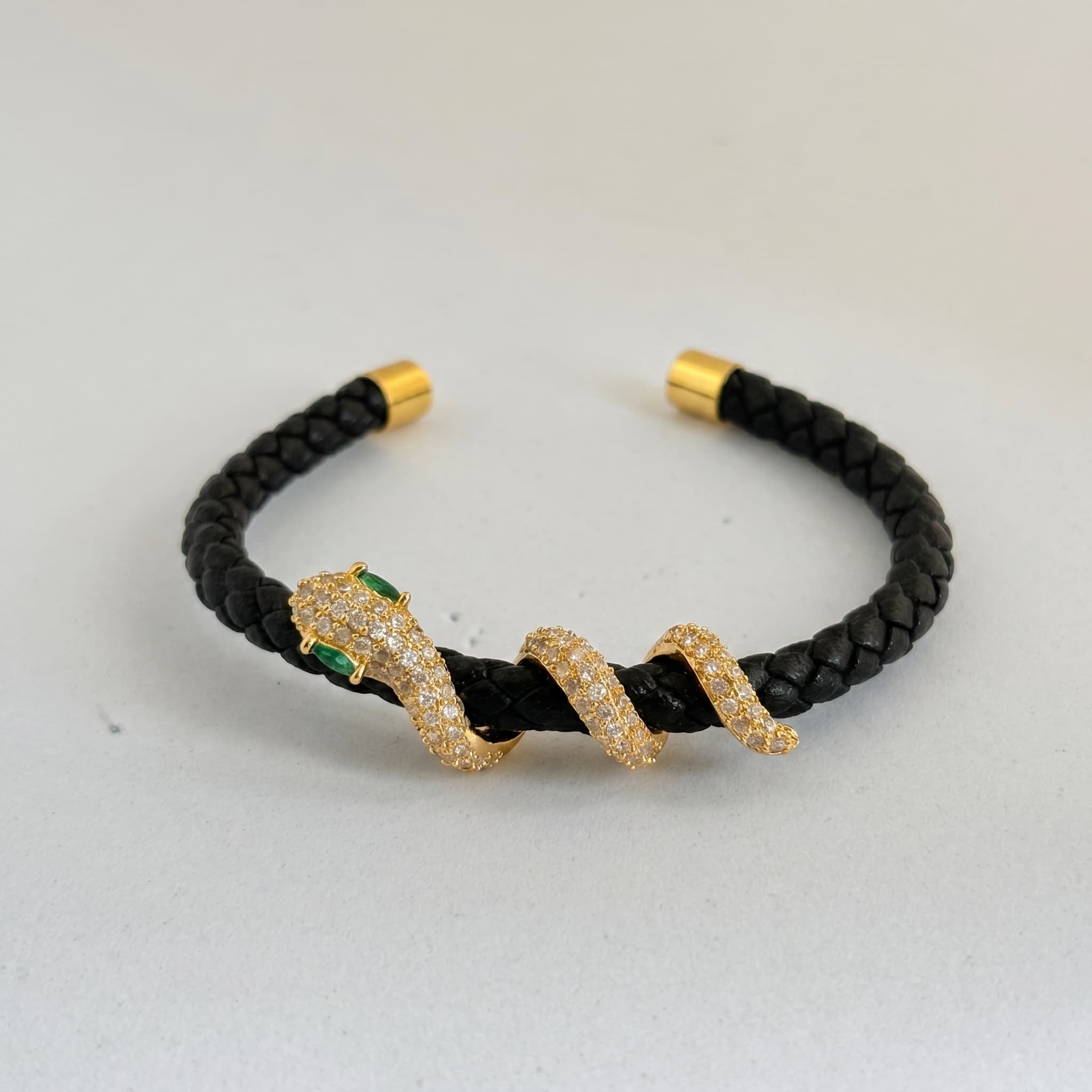 braided snake cuff bracelet