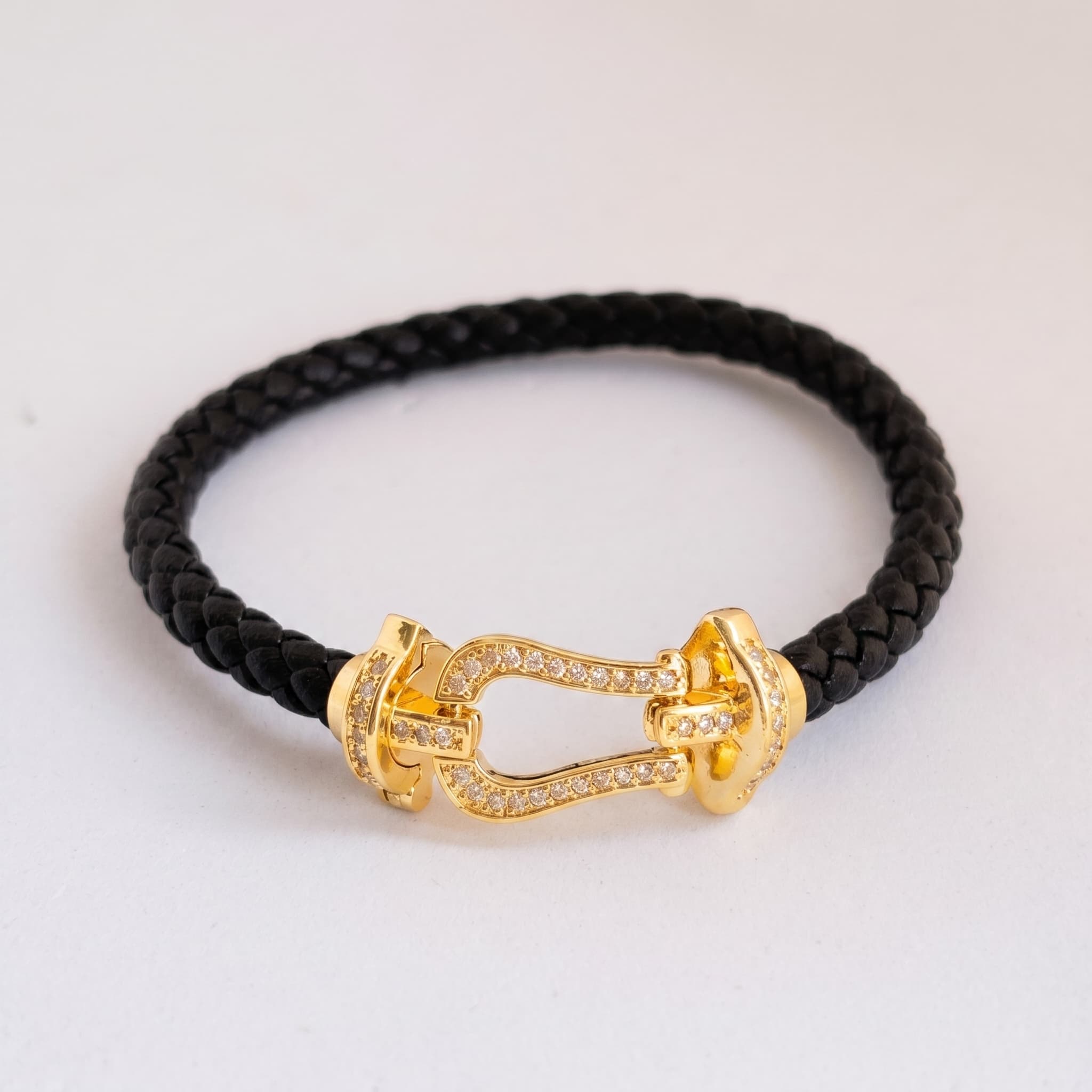 black braided gold clasp bracelet