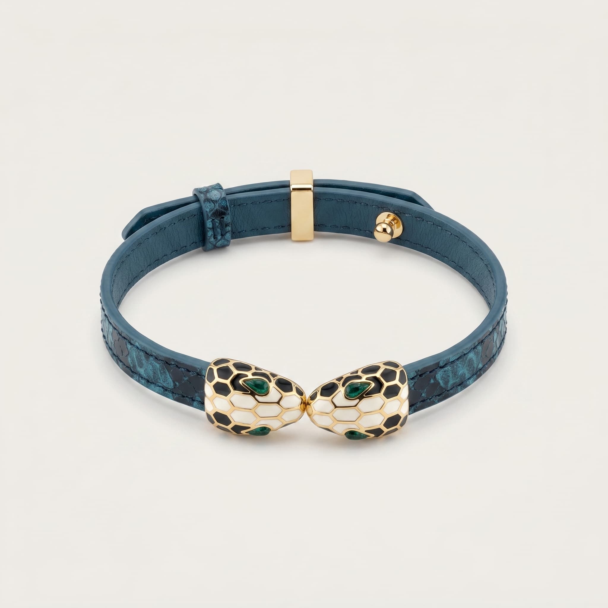 blue textured snake head bracelet