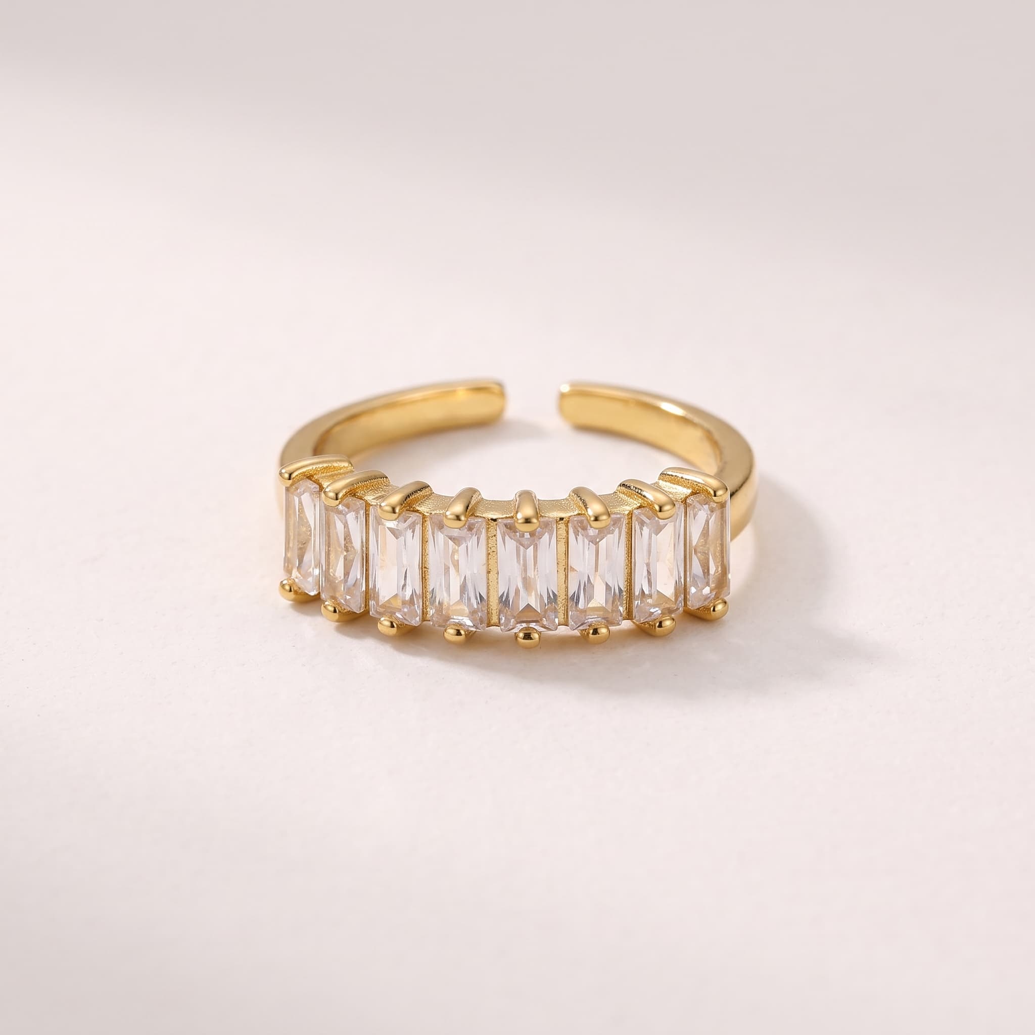 baguette stone adjustable ring