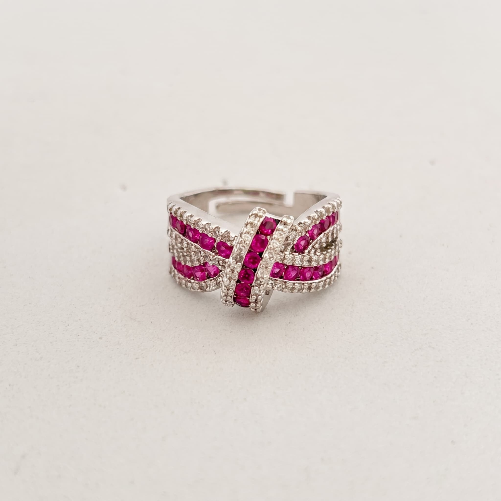 ruby crisscross adjustable ring