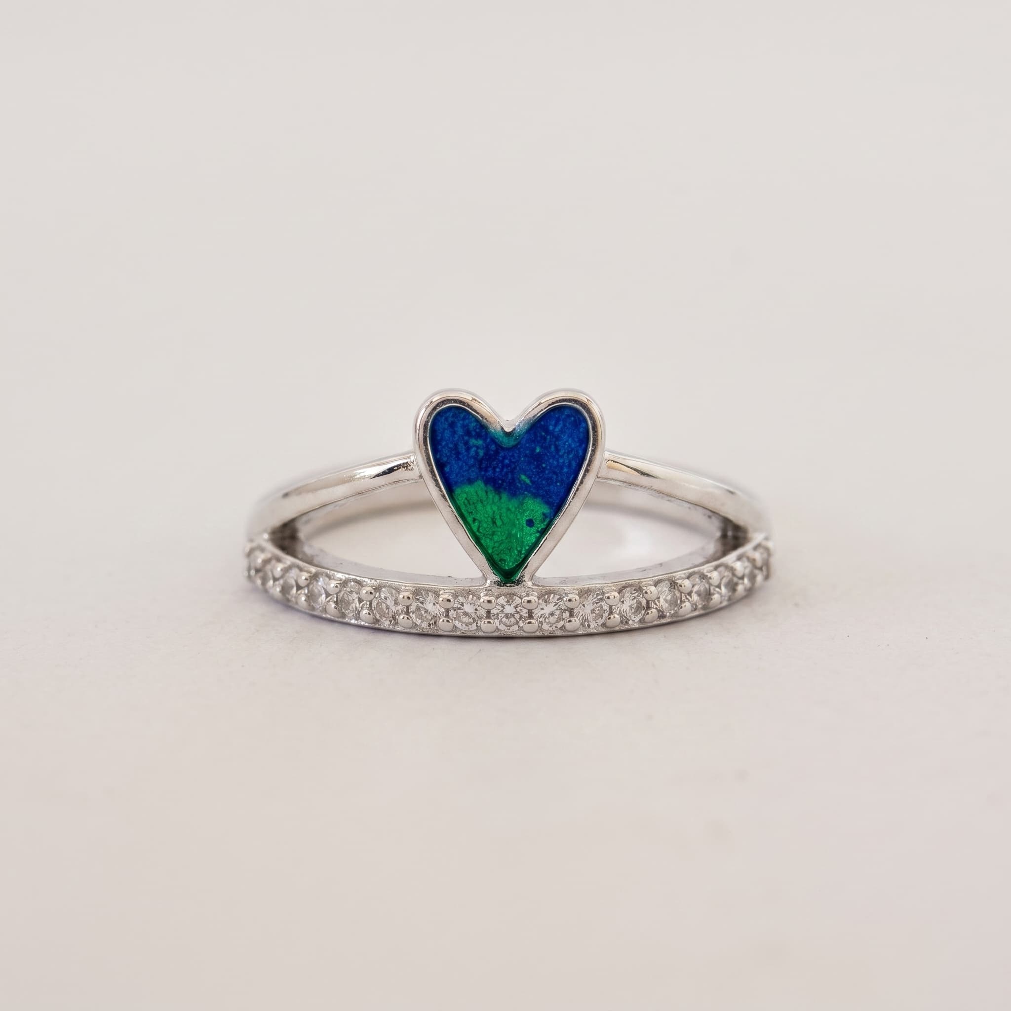 blue heart stackable ring
