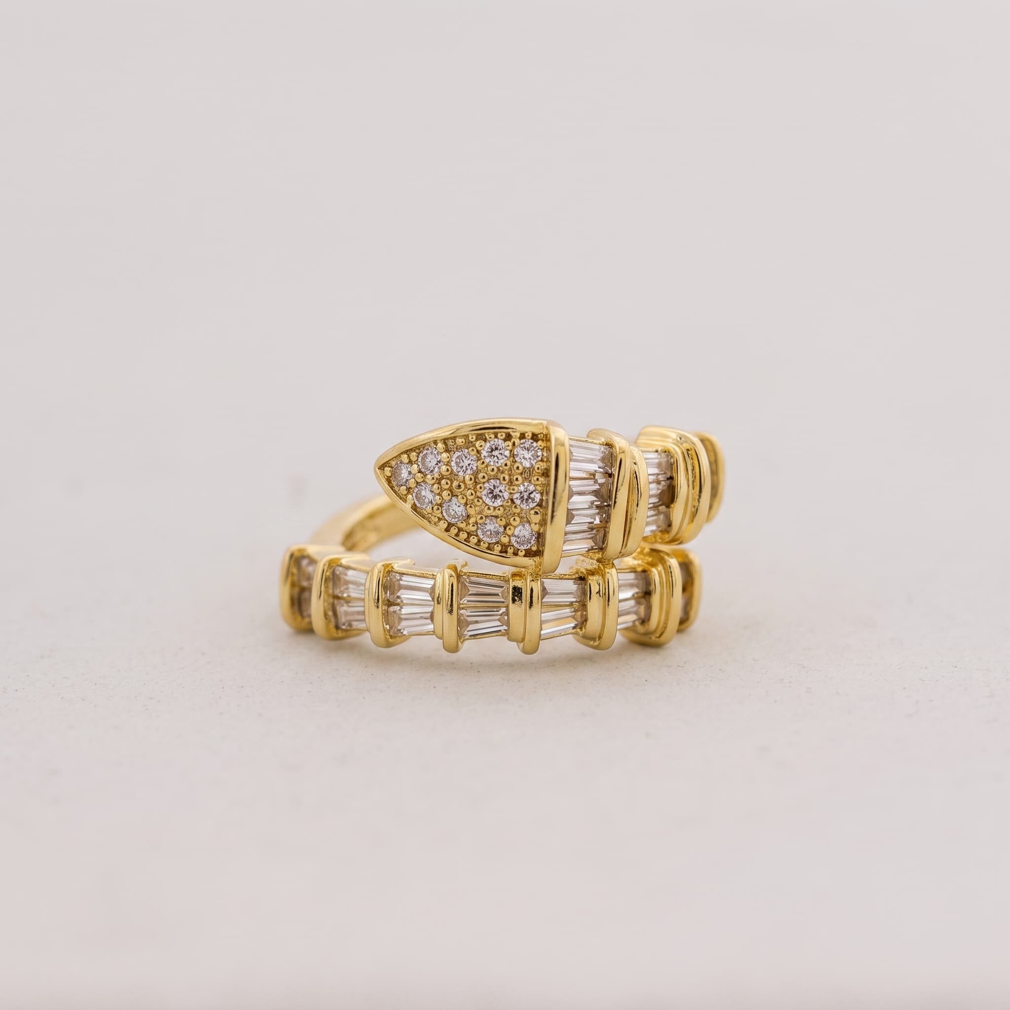 wrapped baguette crystal ring