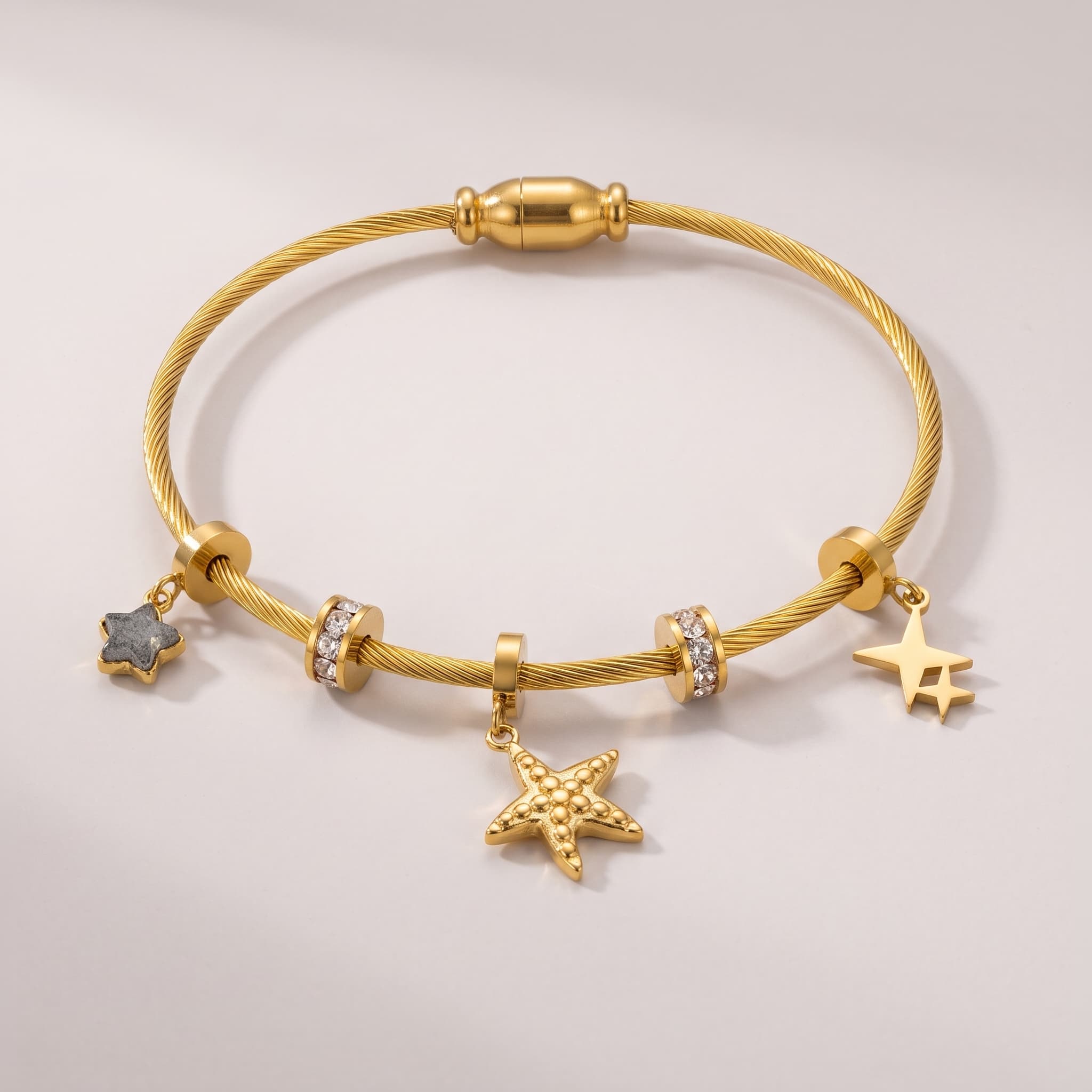 starry charm wire bracelet