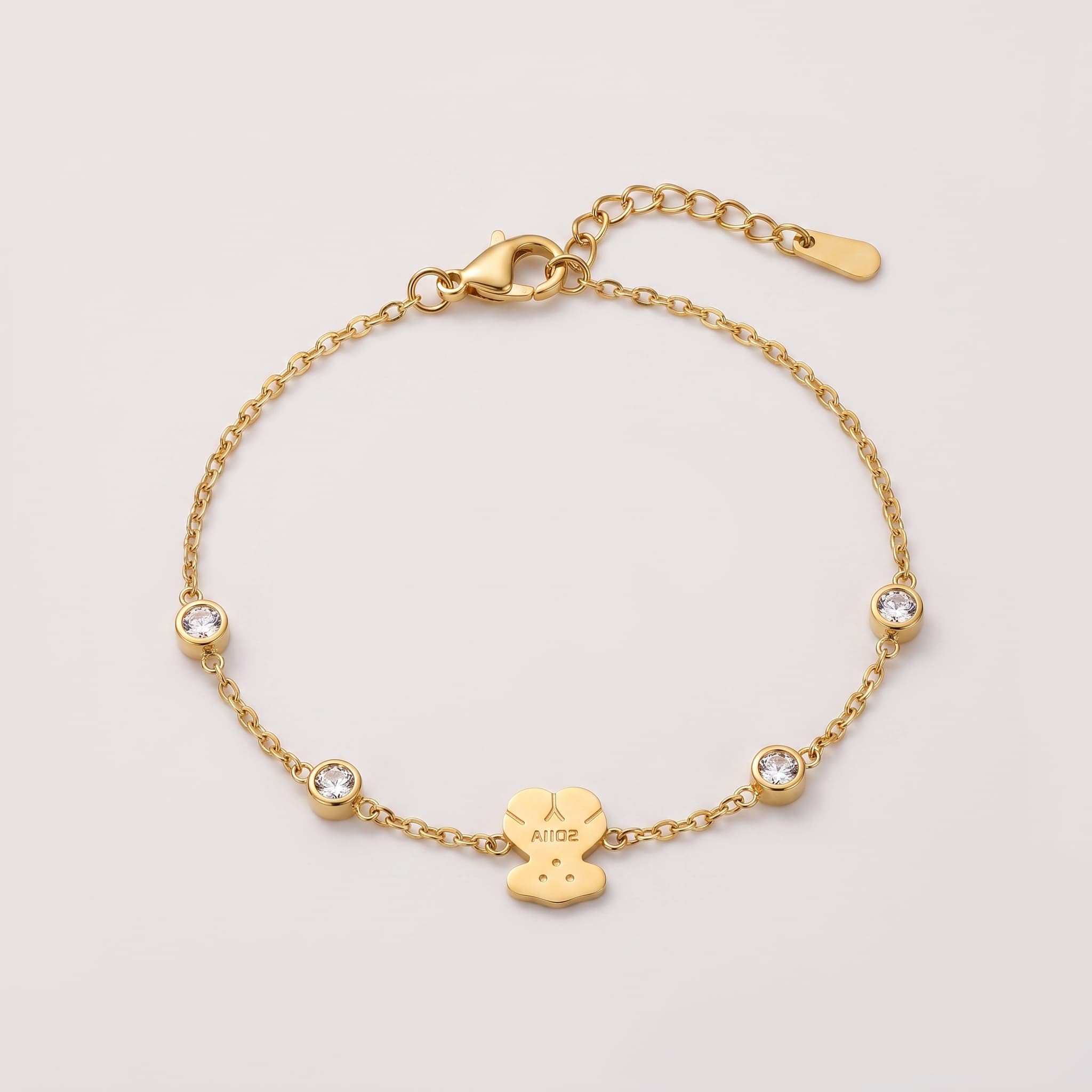 dainty bear charm bracelet