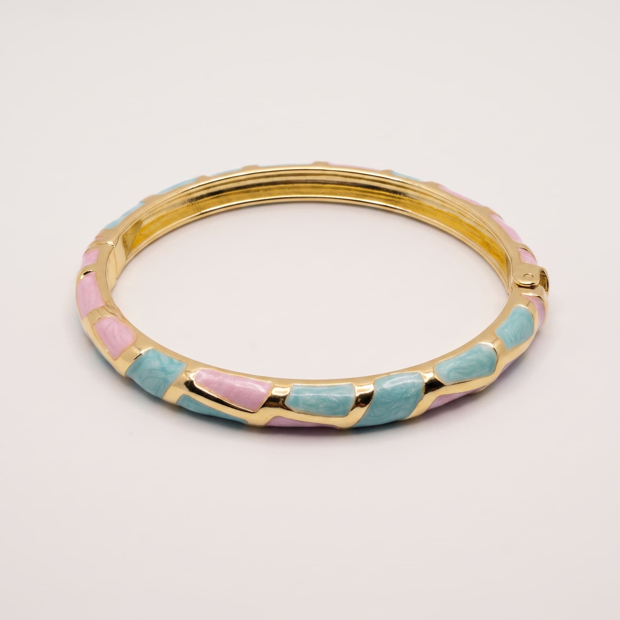 pastel enamel gold hinge bracelet
