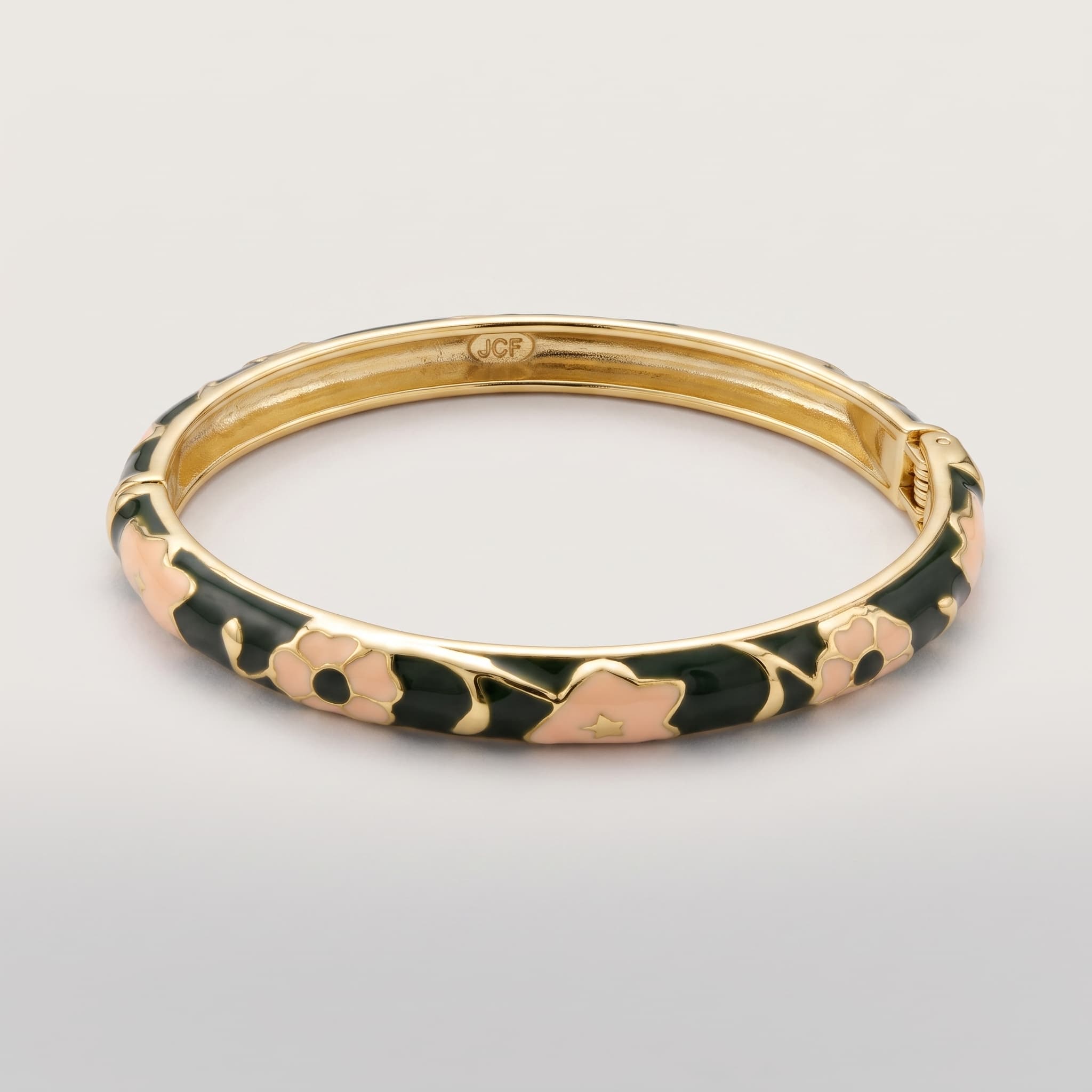 enamel floral gold bangle