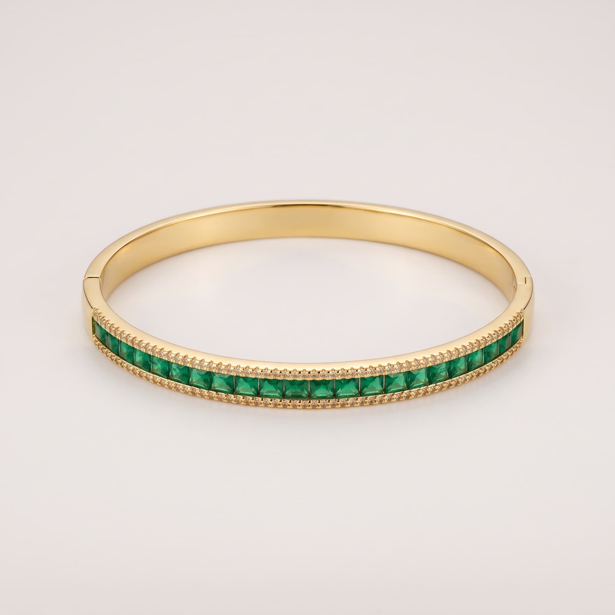 emerald green channel bracelet