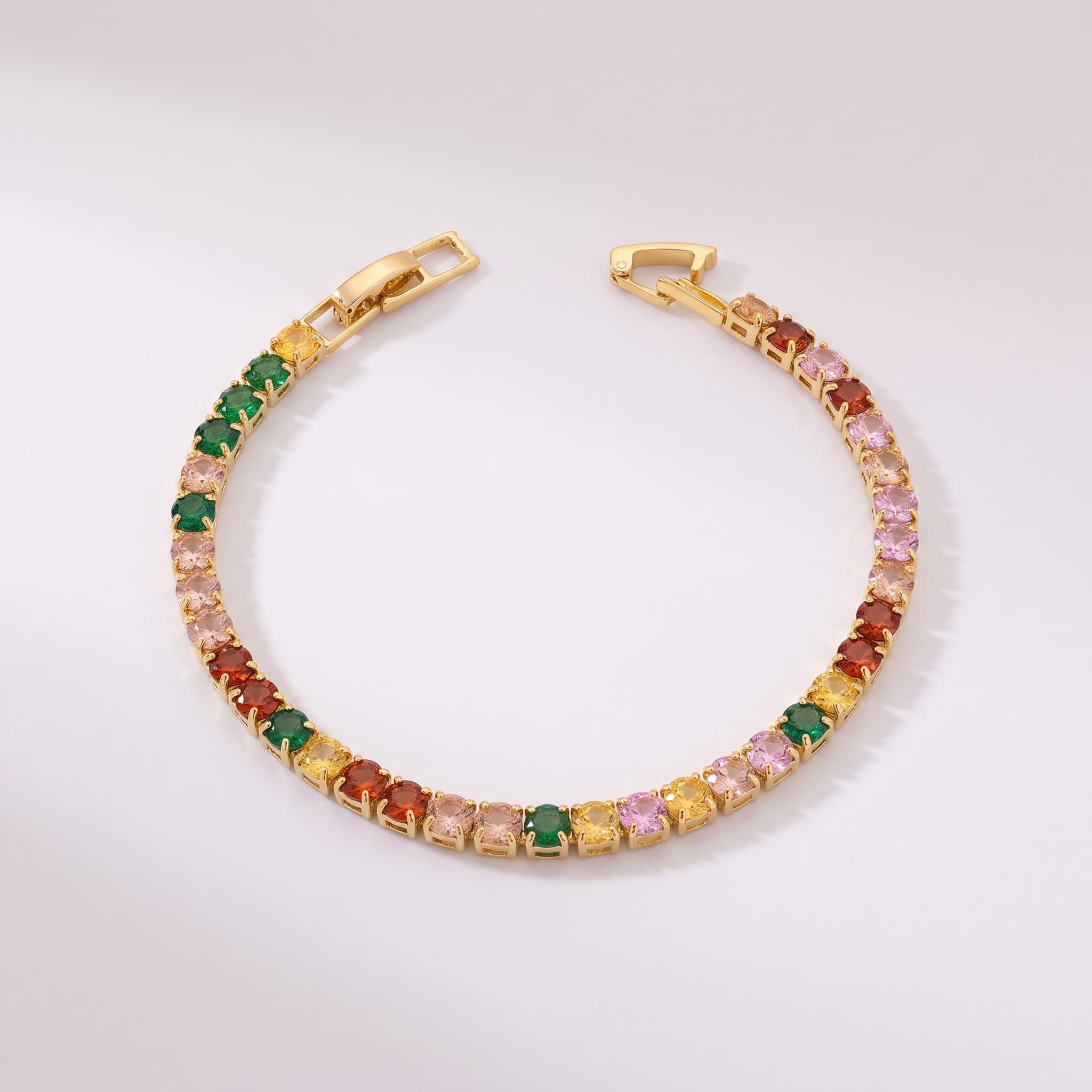 Sunset multicolour stone tennis bracelet
