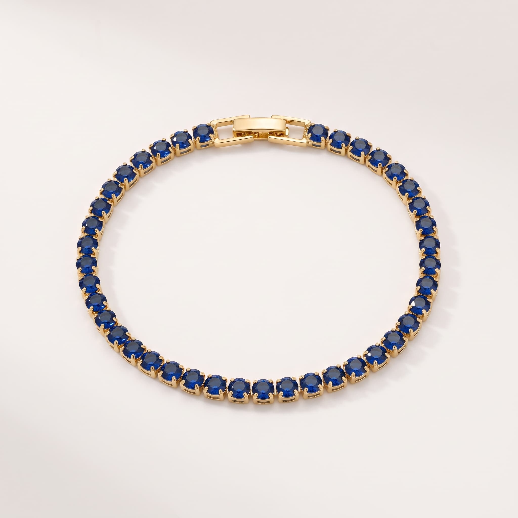 Round deep blue tennis bracelet (Regular Size)