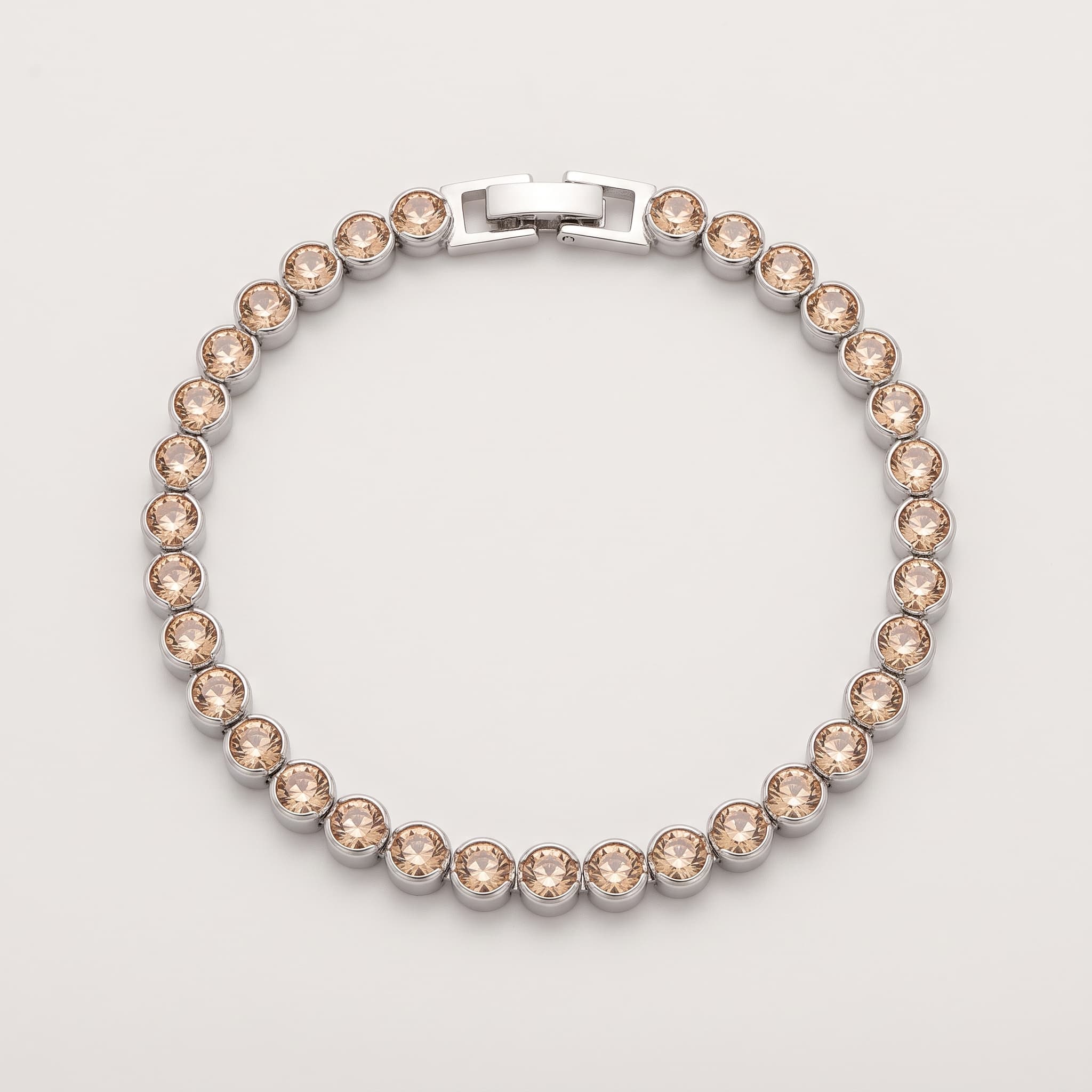 champagne crystal tennis bracelet