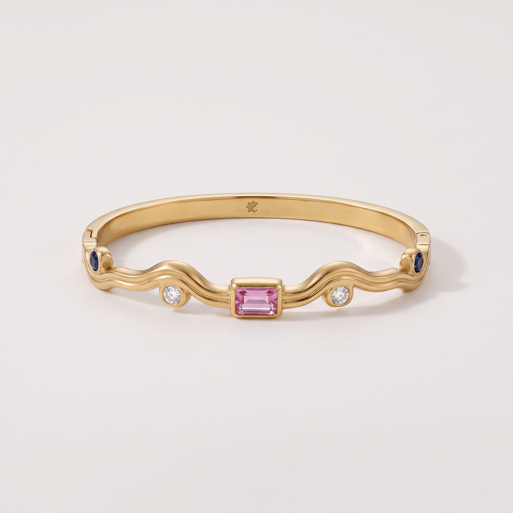 wavy gold stone bangle (Single Color)