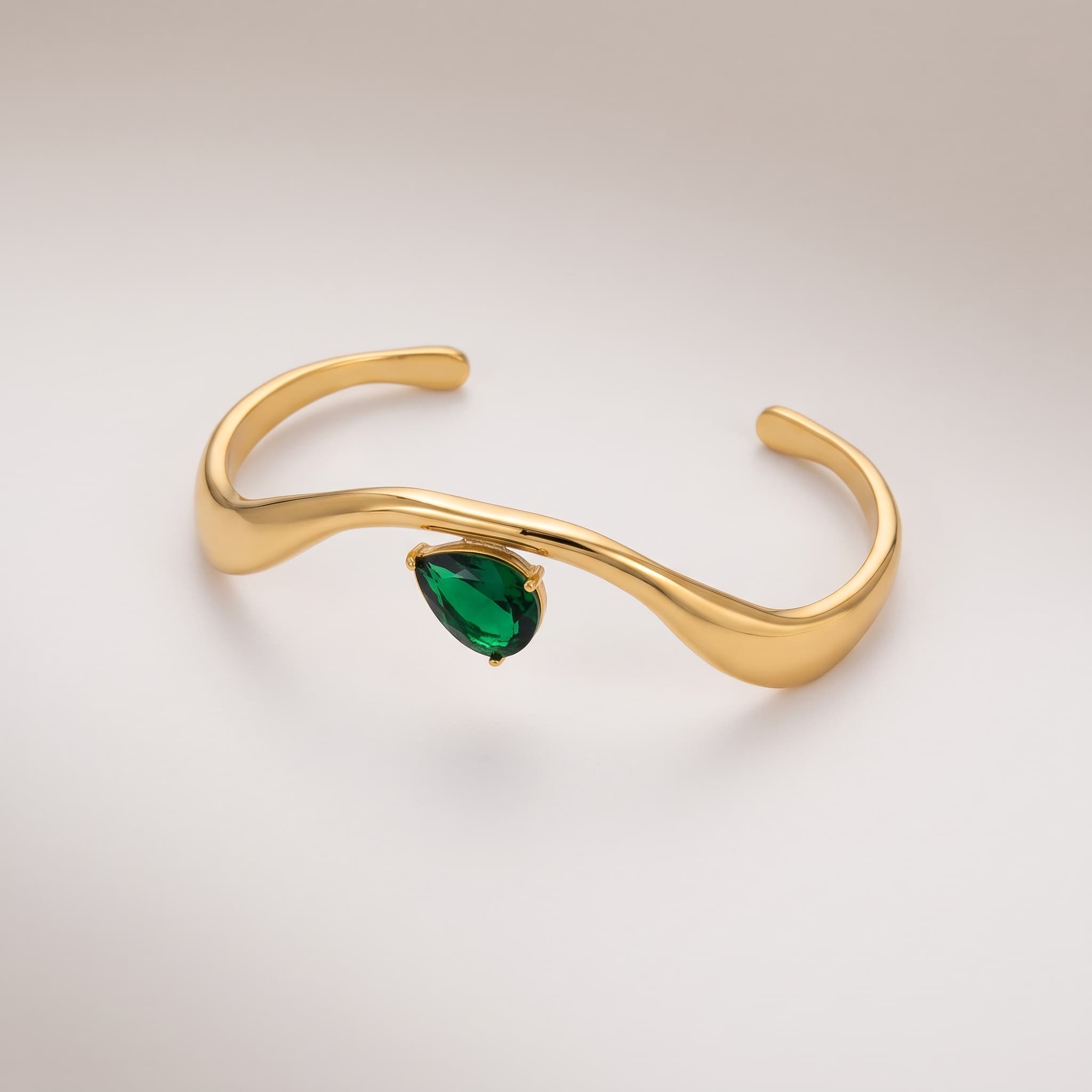 wavy green drop cuff