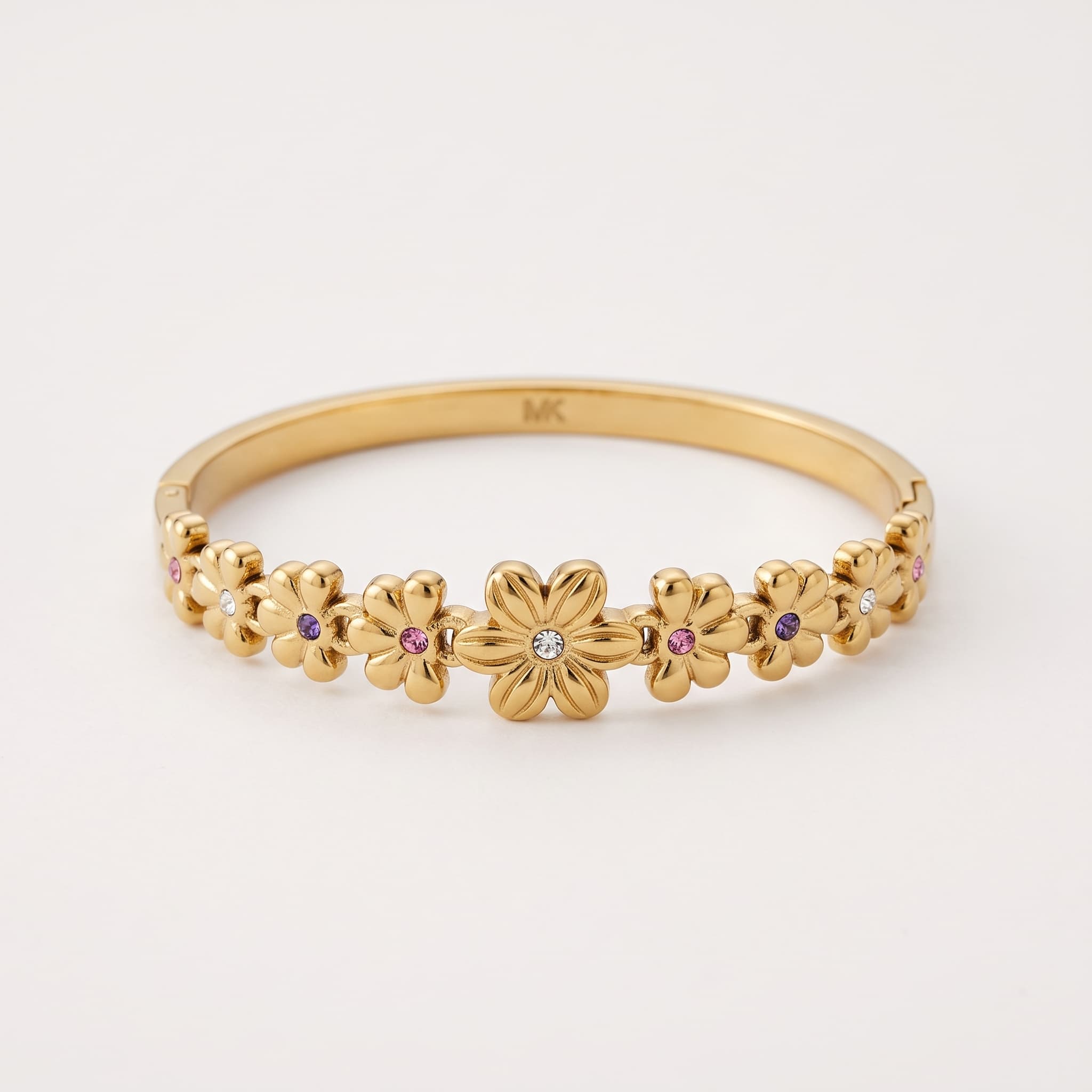 golden floral charm bracelet