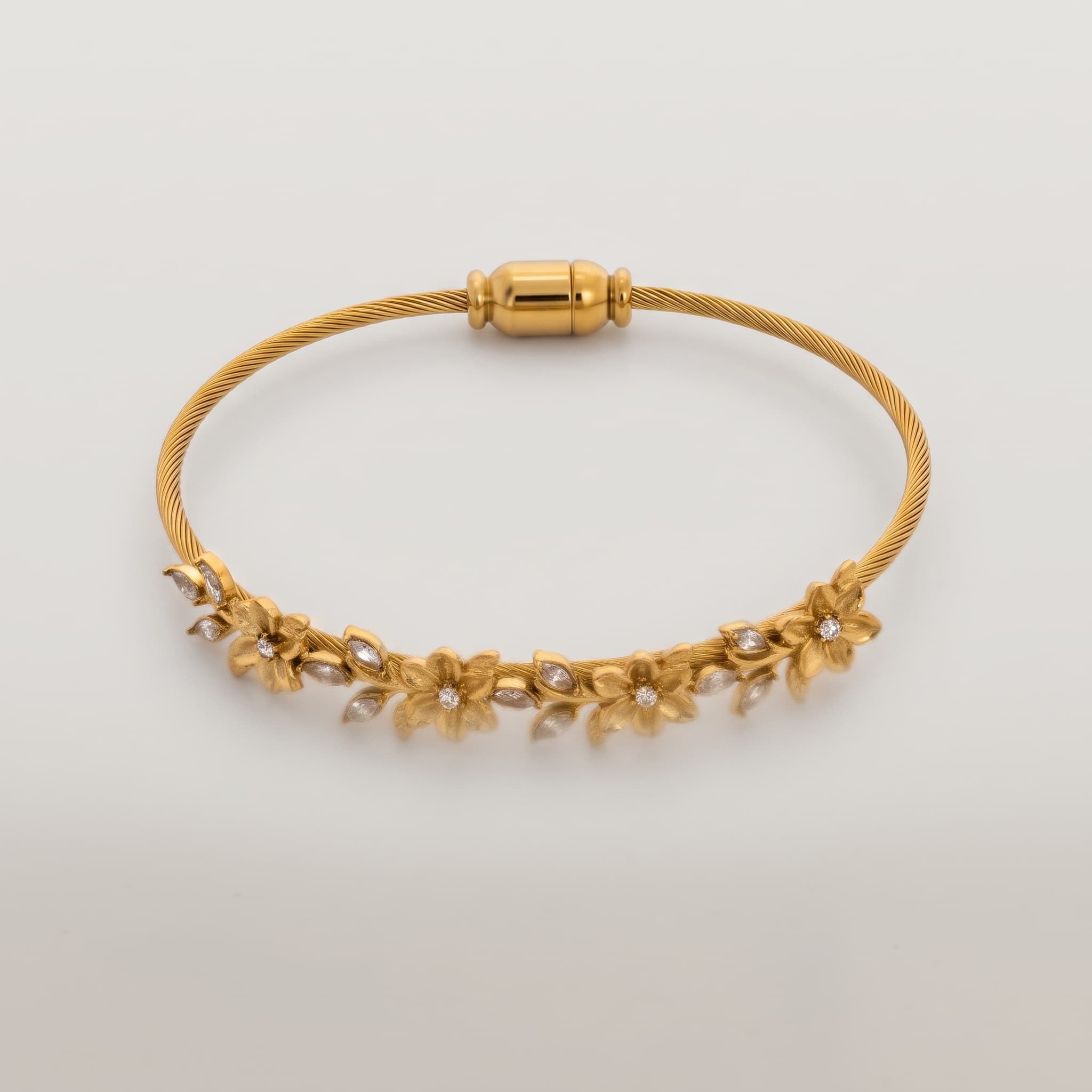 golden floral vine bangle