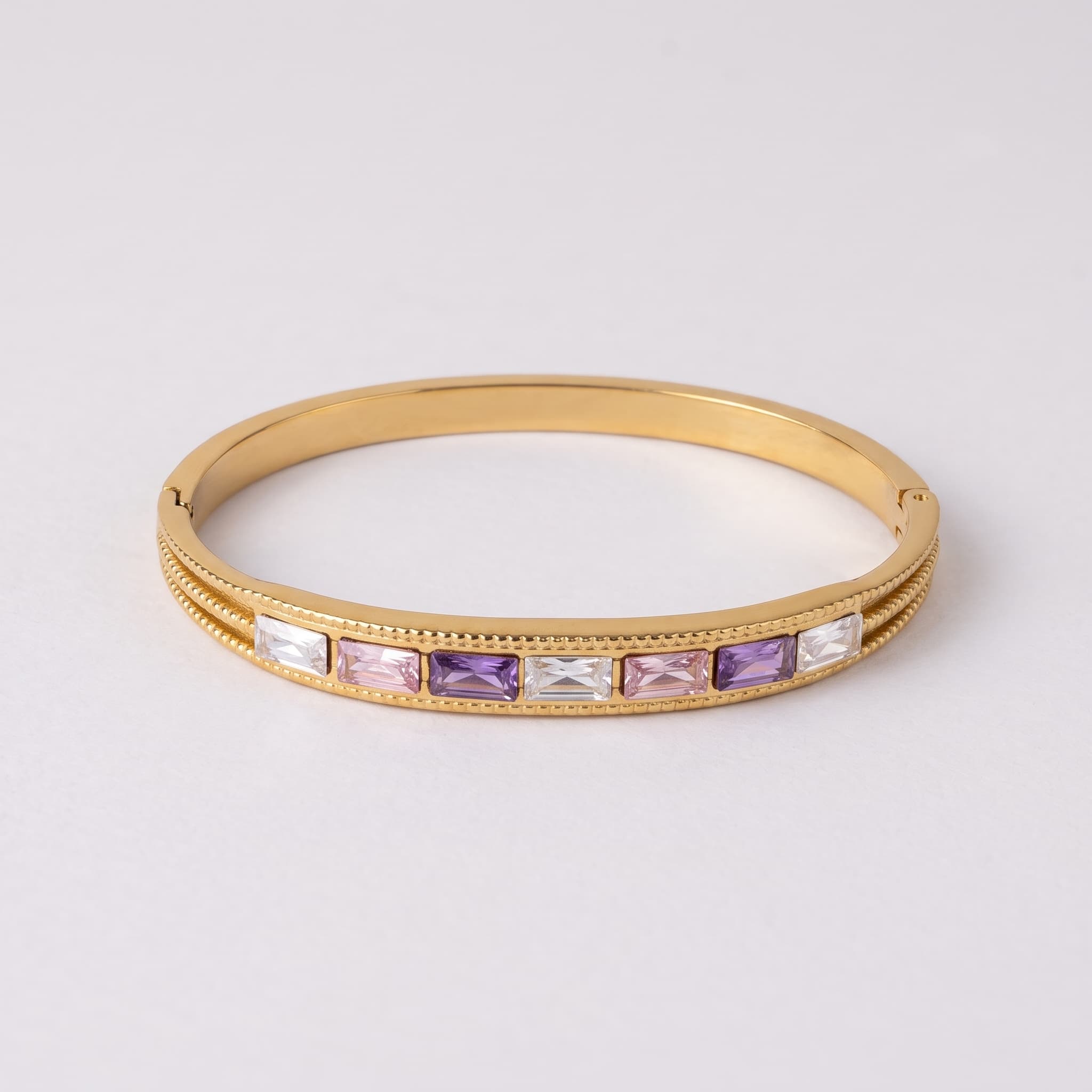 multicolour stone gold bangle (Regular)