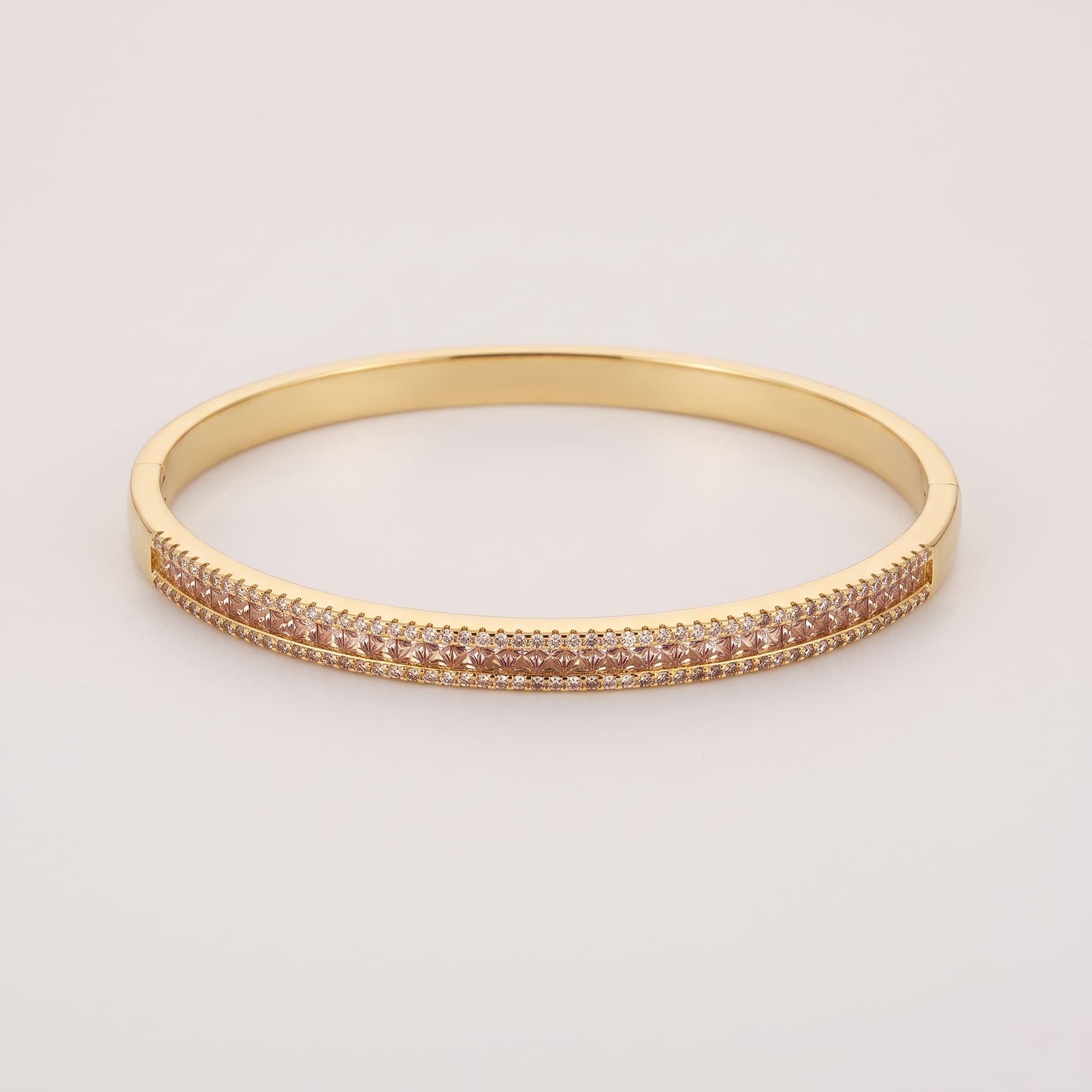 sleek crystal inlay bangle