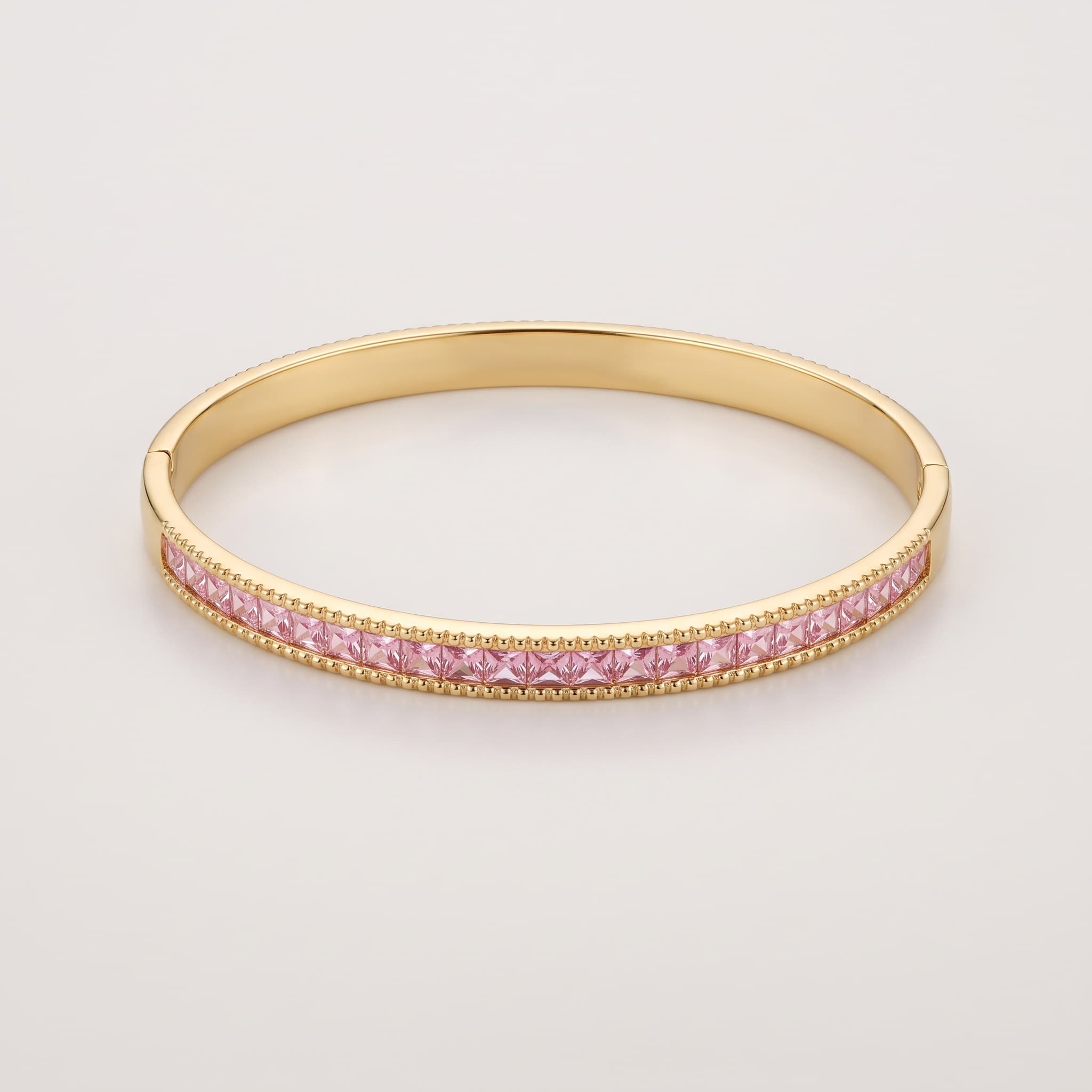 pink stone gold bangle