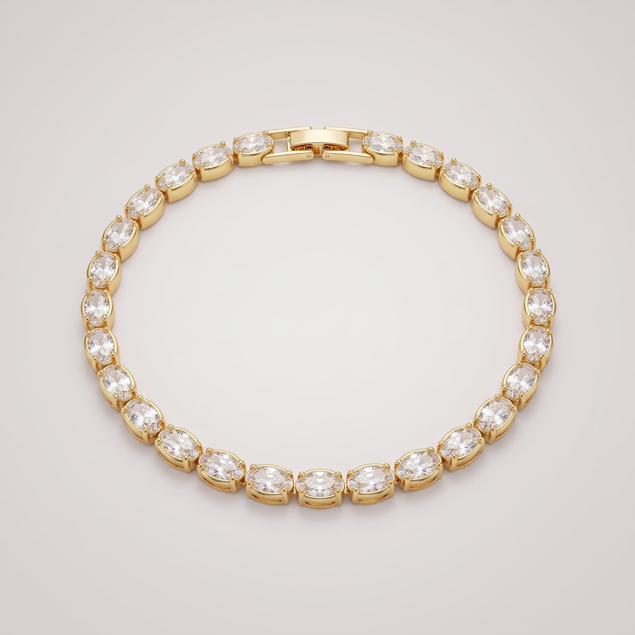 classic gold crystal tennis bracelet