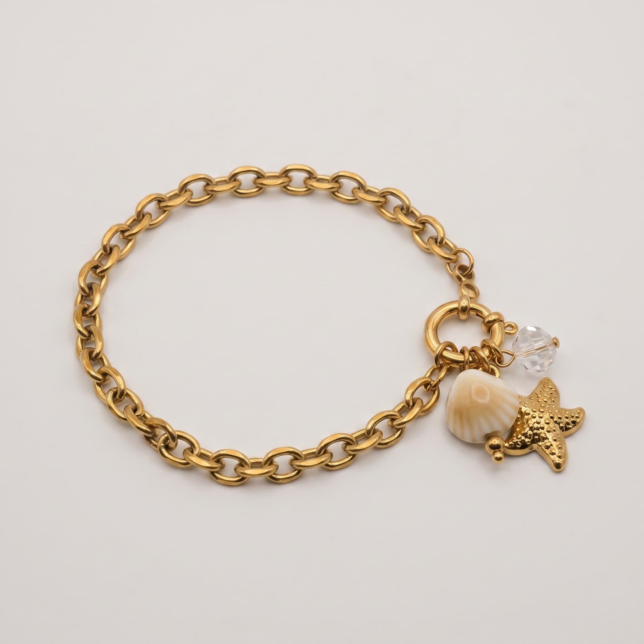 golden seaside charm bracelet