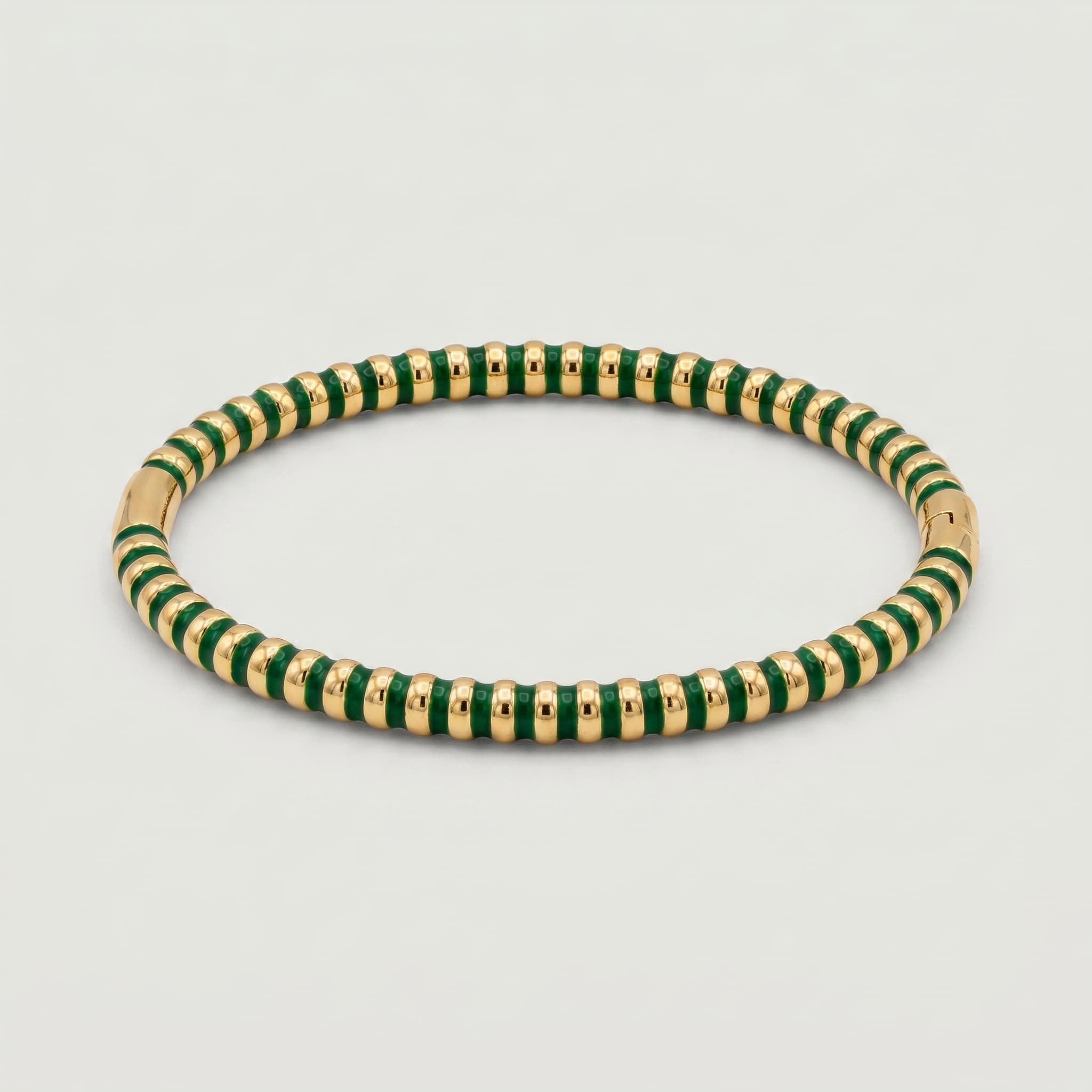green striped gold bangle