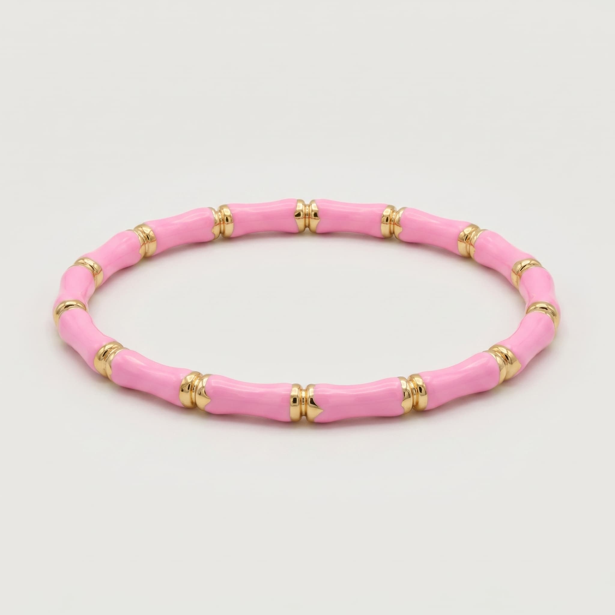 pink enamel bamboo bracelet