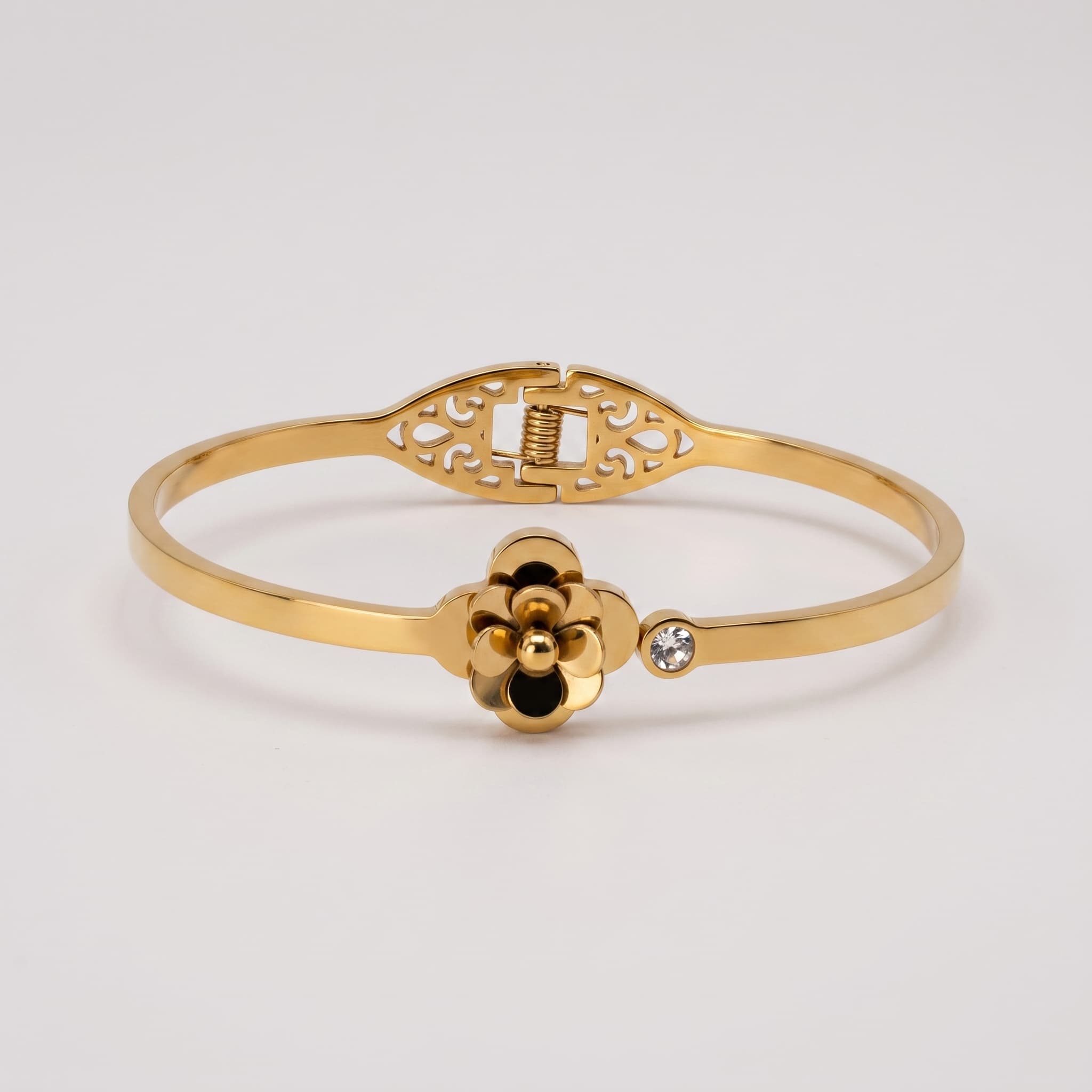 dainty flower charm cuff
