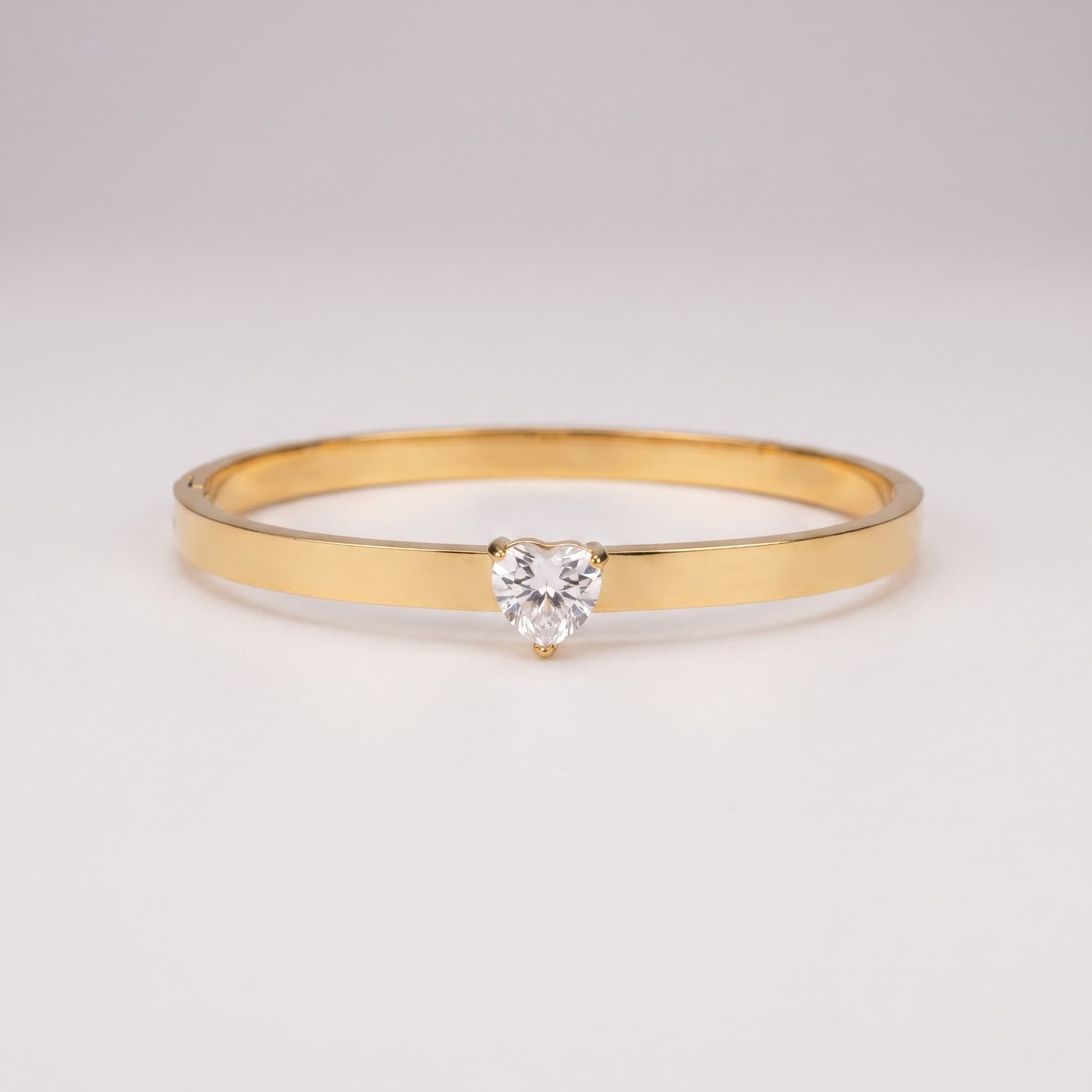 tiny heart gold bangle