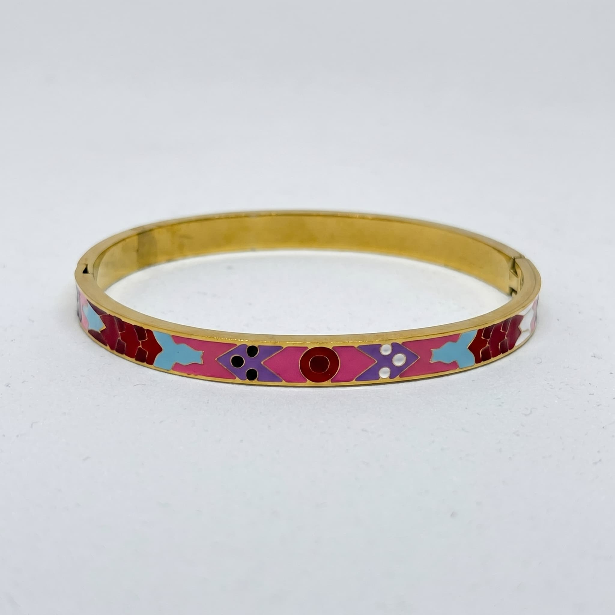 multicolour enamel hinged bangle