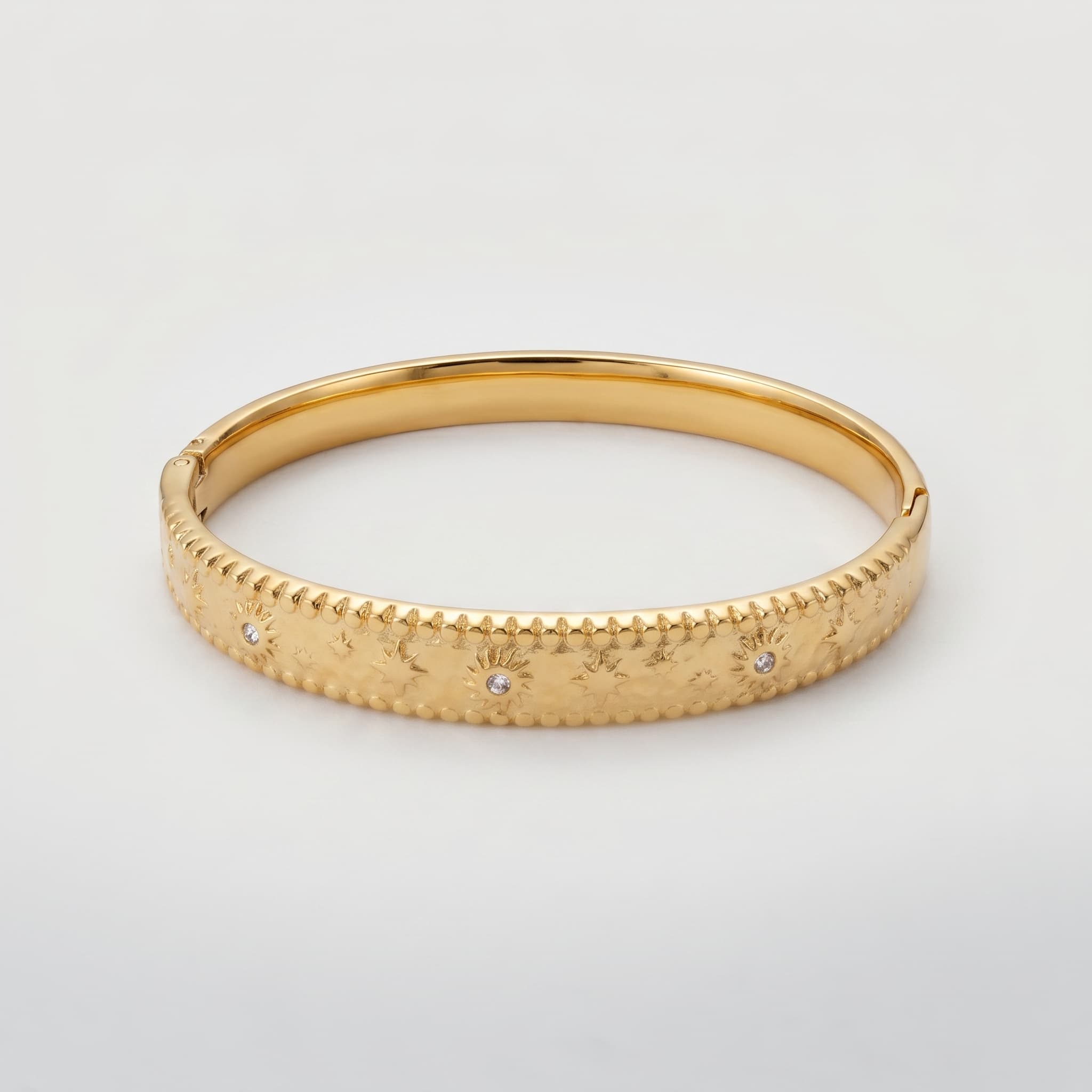stardust gold hinged bangle