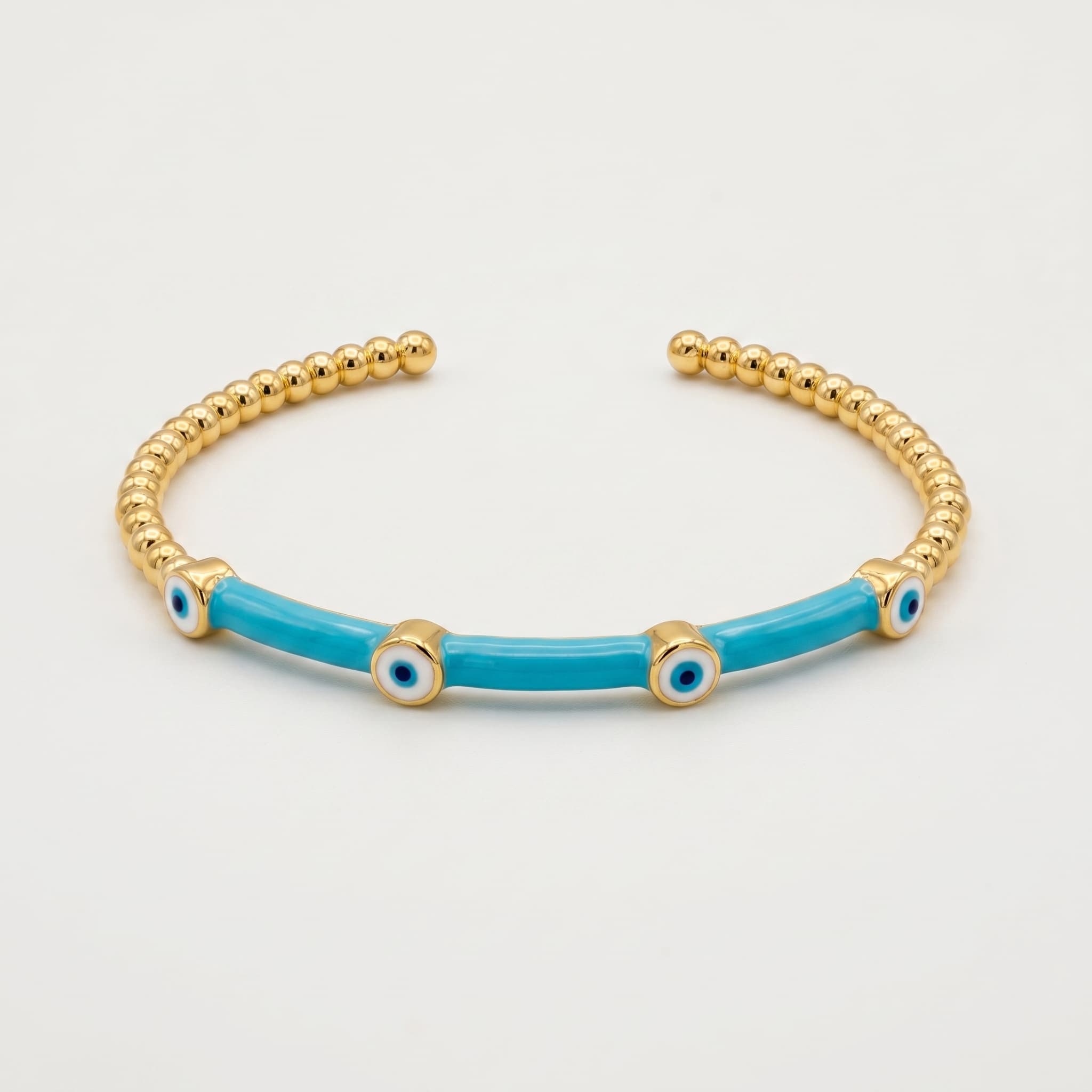 blue evil eye cuff