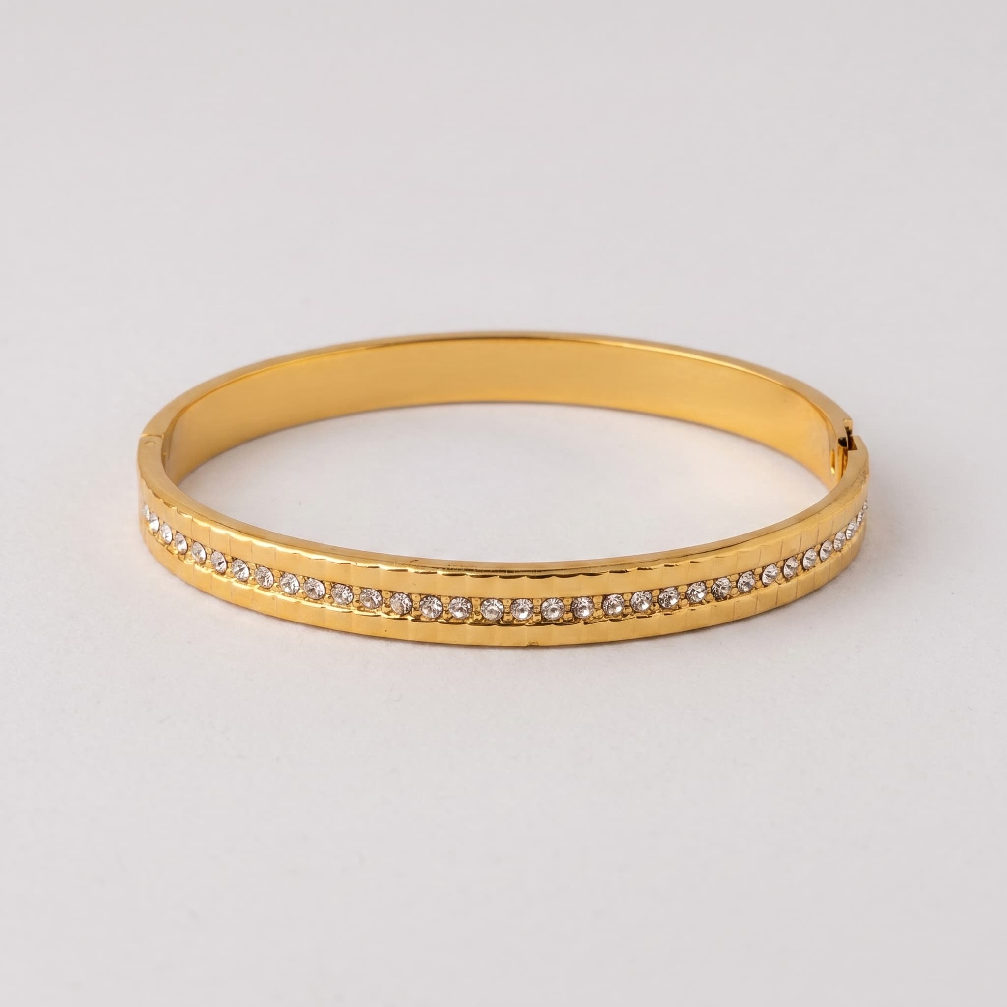 sleek stone lined bangle