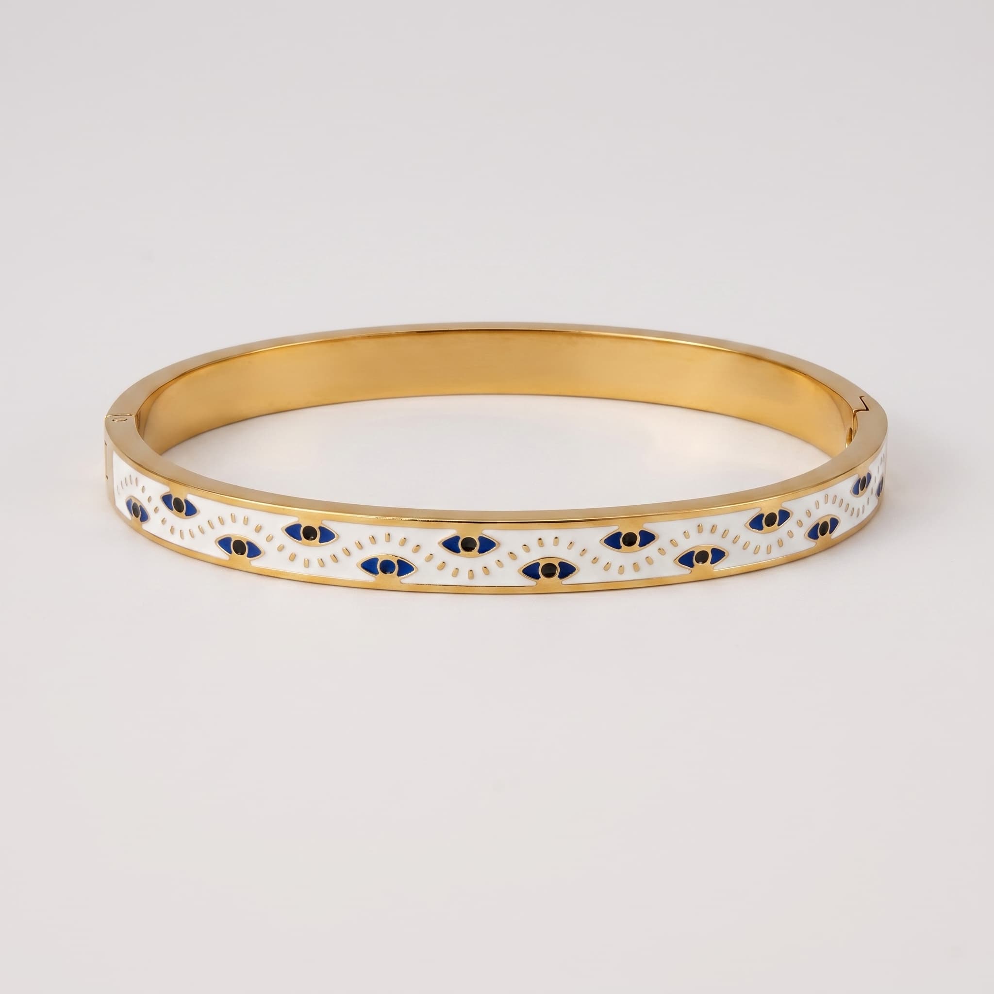 enamel evil eye cuff