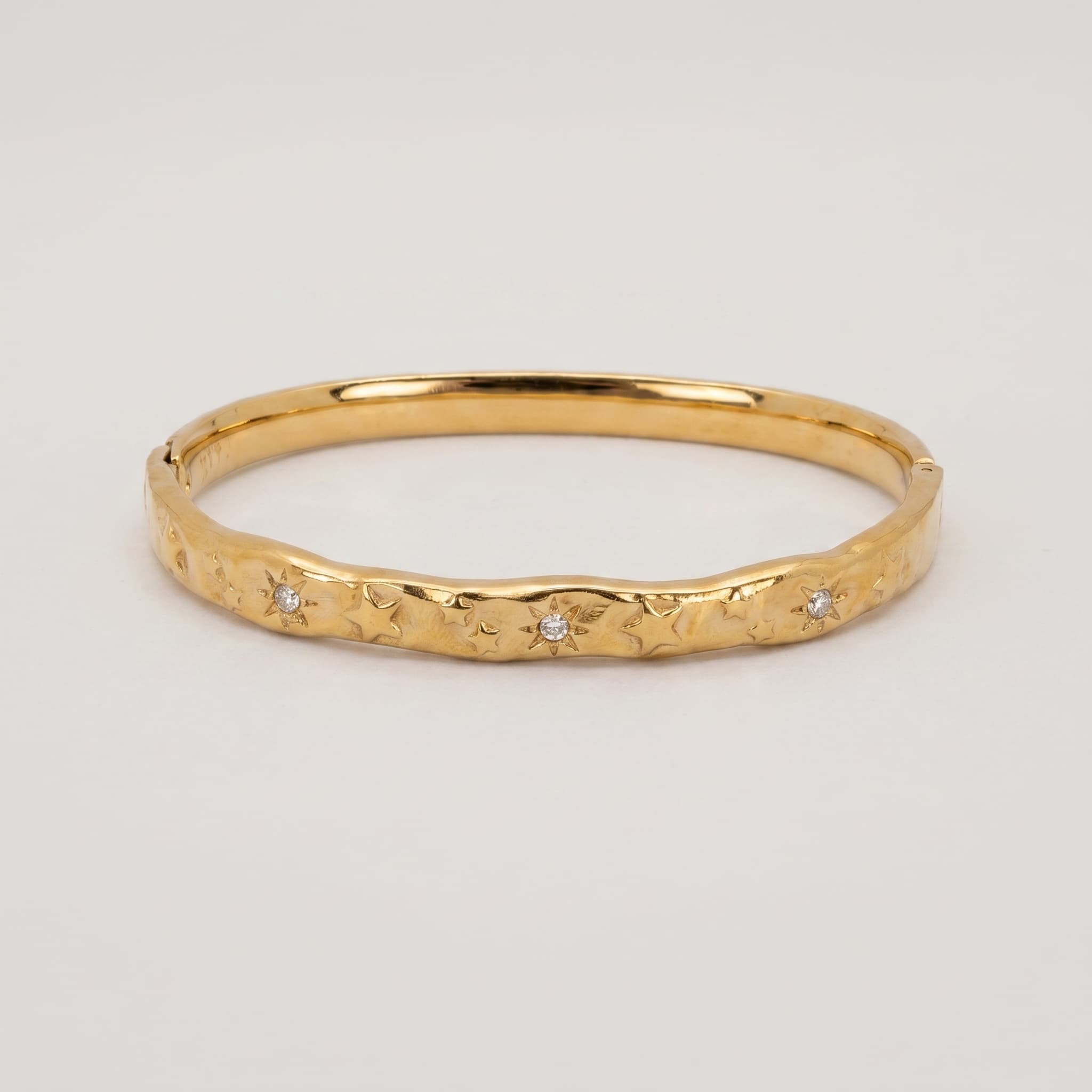 stardust gold hinged bangle